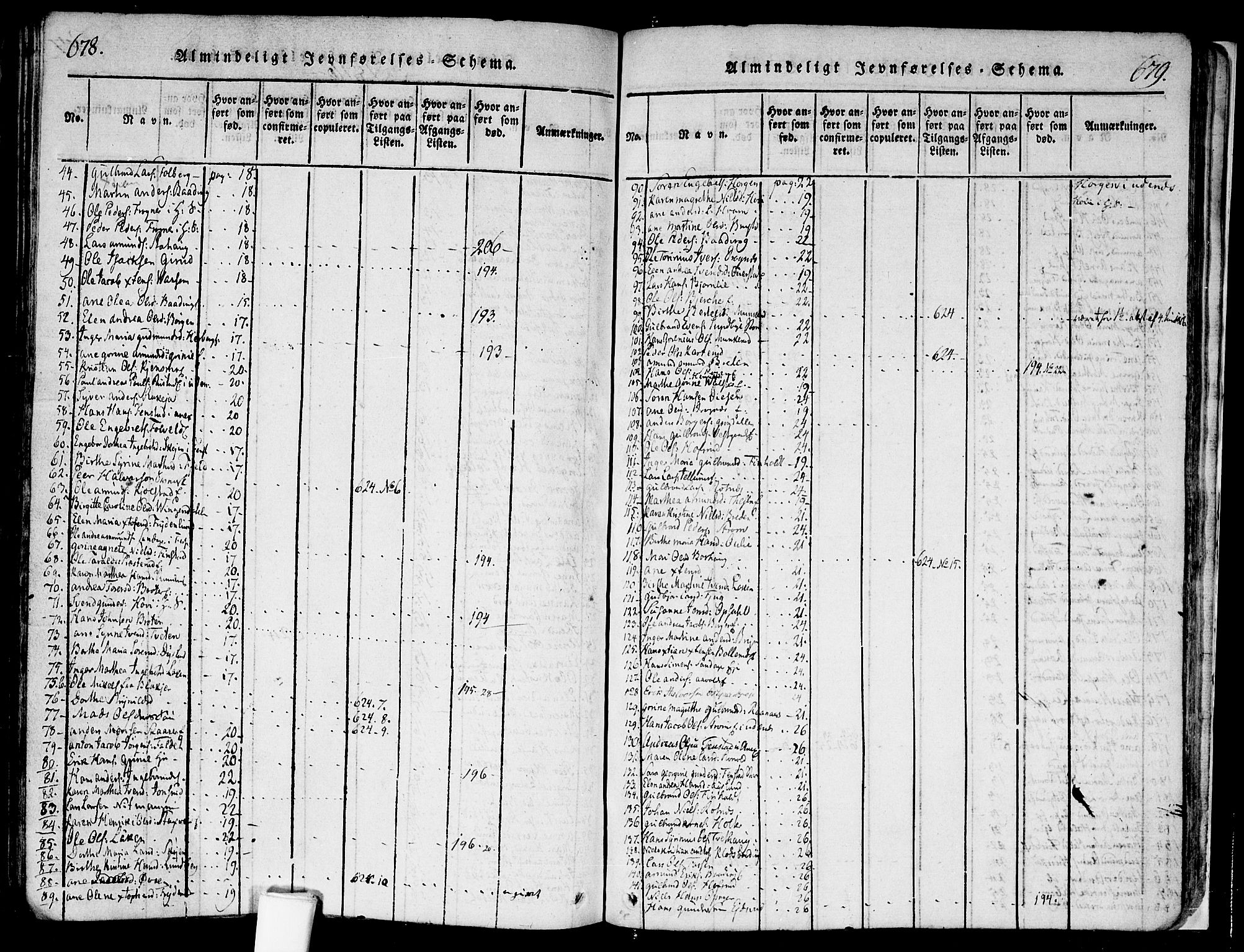 Nes prestekontor Kirkebøker, SAO/A-10410/F/Fa/L0005: Parish register (official) no. I 5, 1815-1835, p. 678-679