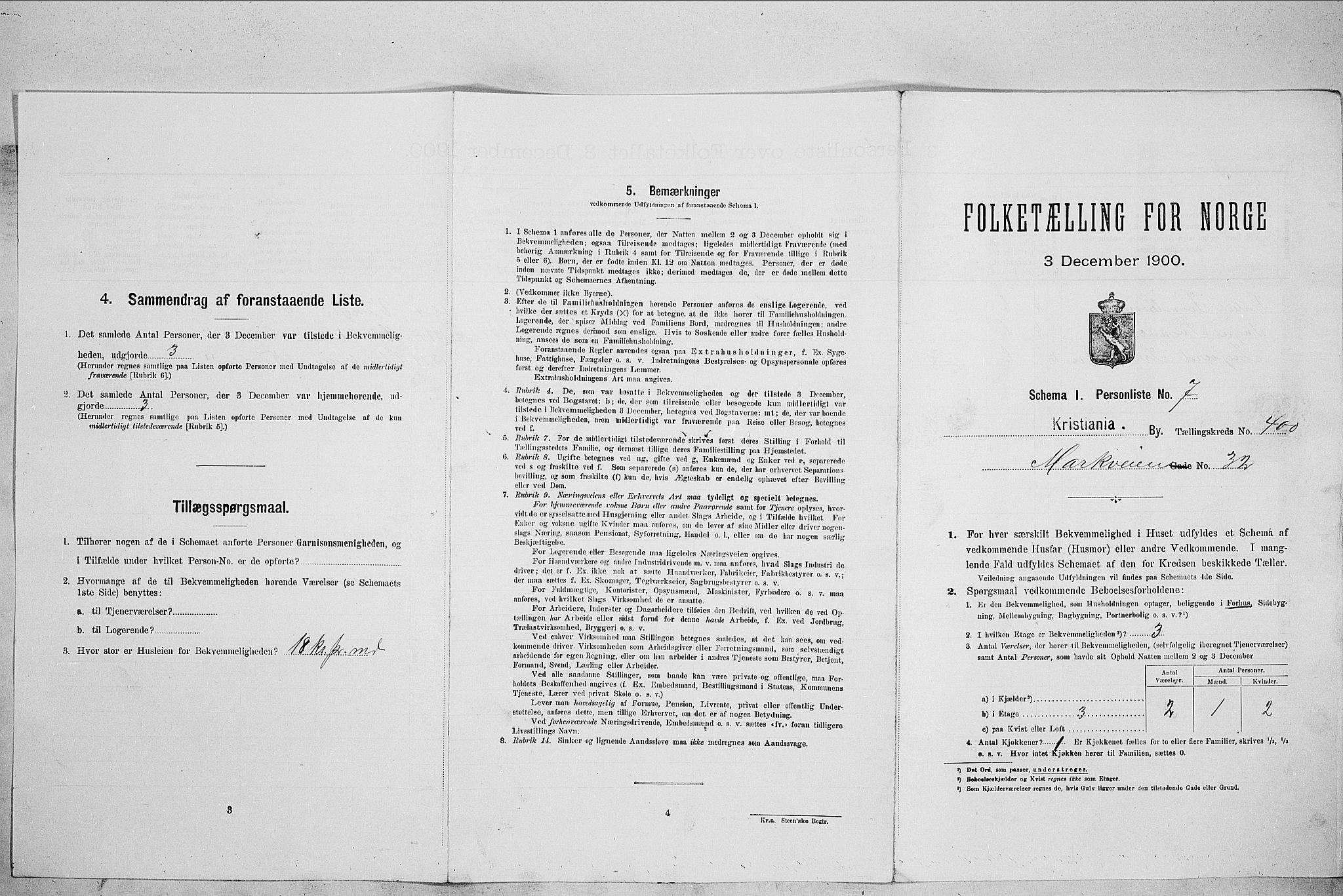 SAO, 1900 census for Kristiania, 1900, p. 58143