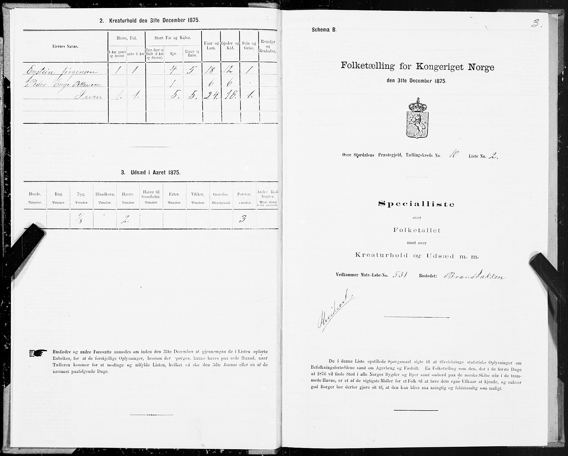 SAT, 1875 census for 1711P Øvre Stjørdal, 1875, p. 6003