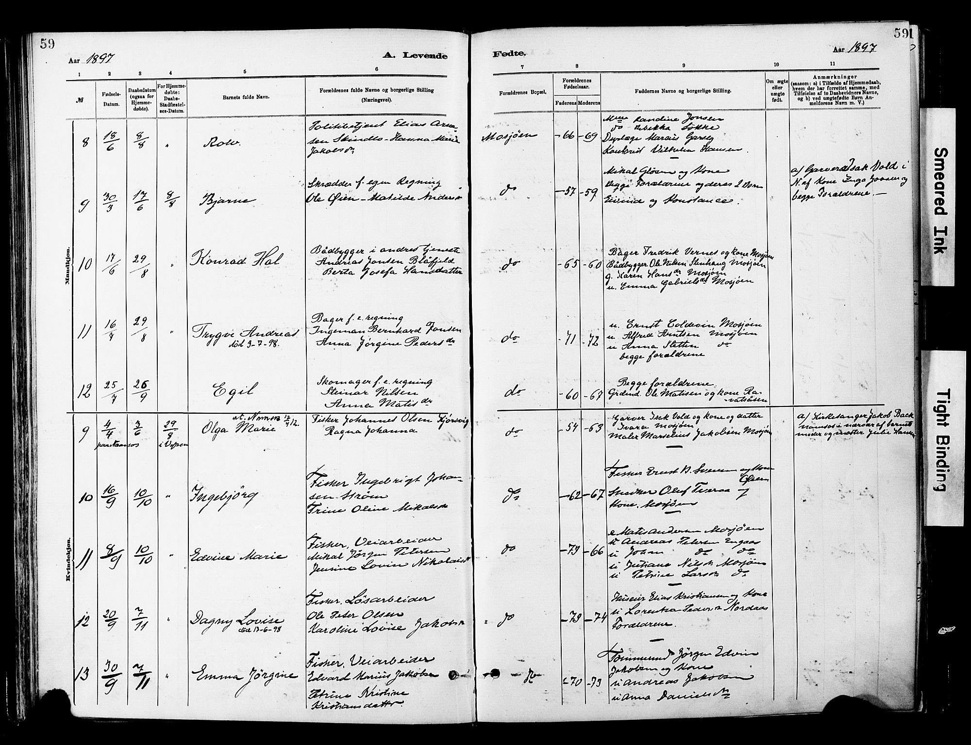 Ministerialprotokoller, klokkerbøker og fødselsregistre - Nordland, SAT/A-1459/820/L0296: Parish register (official) no. 820A17, 1880-1903, p. 59