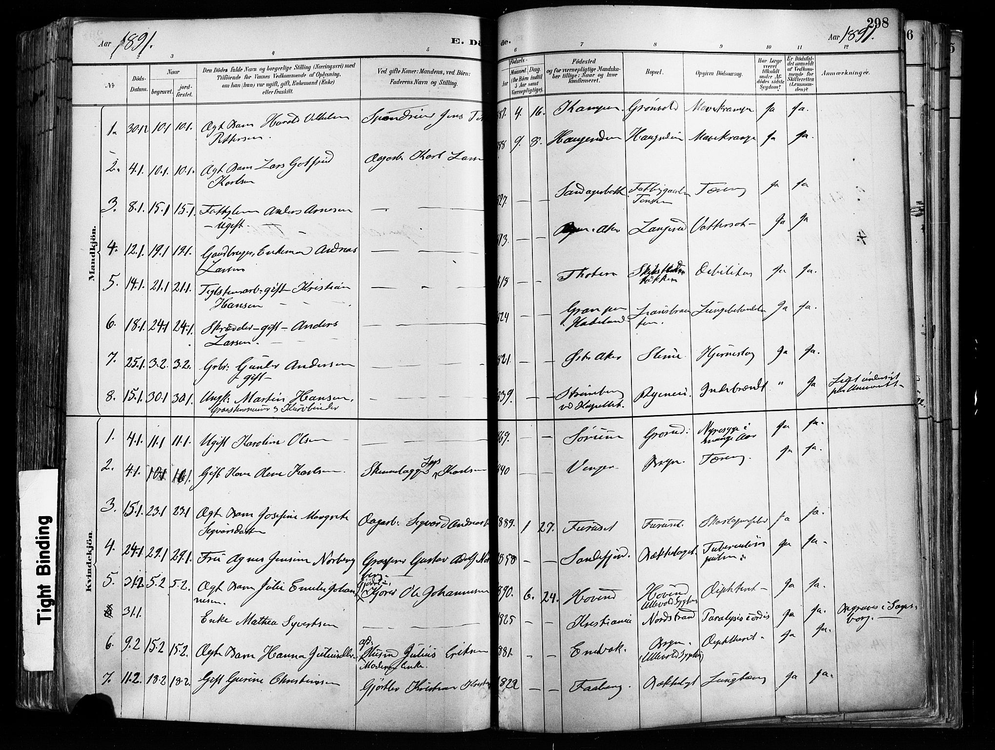 Østre Aker prestekontor Kirkebøker, SAO/A-10840/F/Fa/L0008: Parish register (official) no. I 8, 1883-1894, p. 298