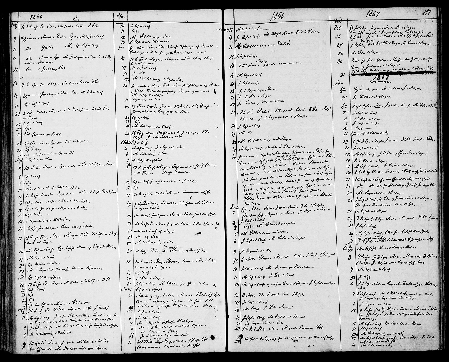 Sem kirkebøker, AV/SAKO-A-5/F/Fa/L0008: Parish register (official) no. I 8, 1866-1873, p. 294