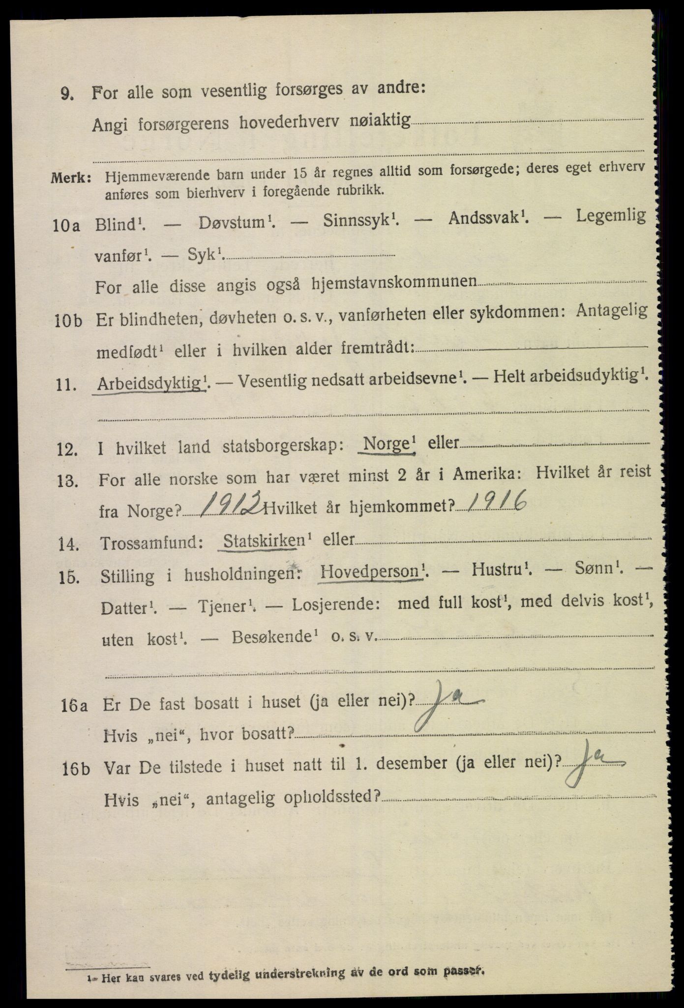 SAK, 1920 census for Lyngdal, 1920, p. 6476