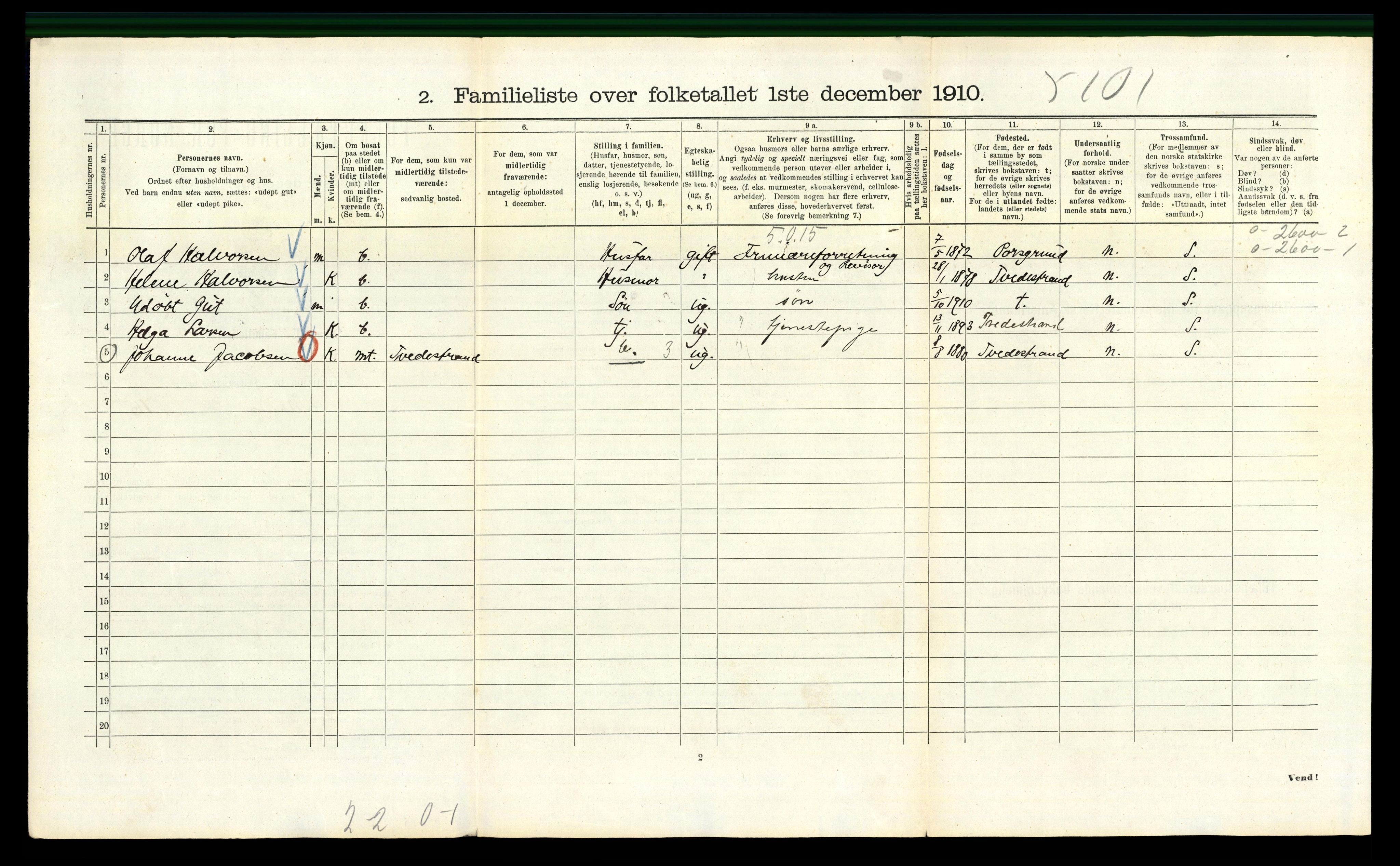 RA, 1910 census for Kristiania, 1910, p. 100490