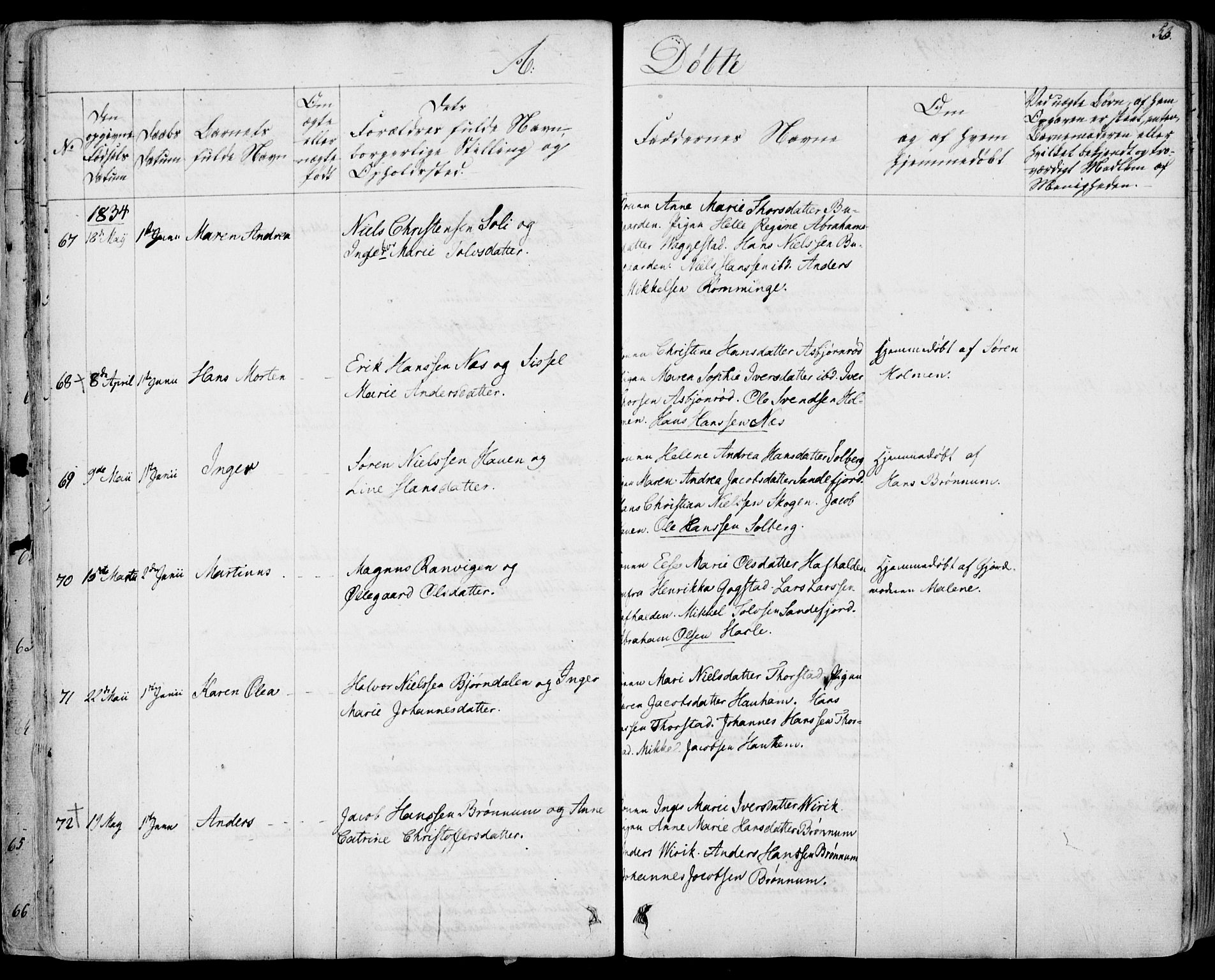 Sandar kirkebøker, SAKO/A-243/F/Fa/L0005: Parish register (official) no. 5, 1832-1847, p. 52-53