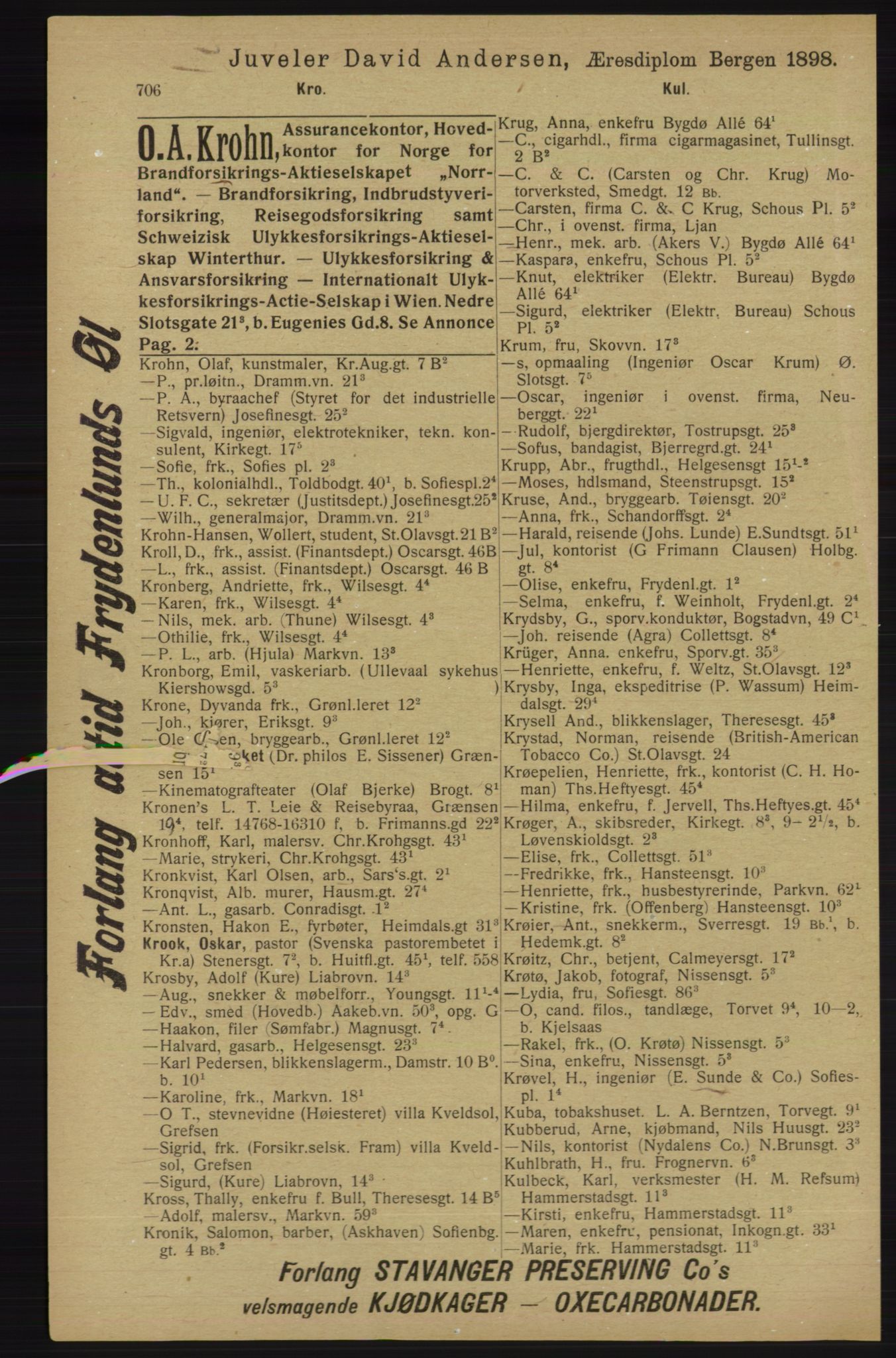 Kristiania/Oslo adressebok, PUBL/-, 1913, p. 718