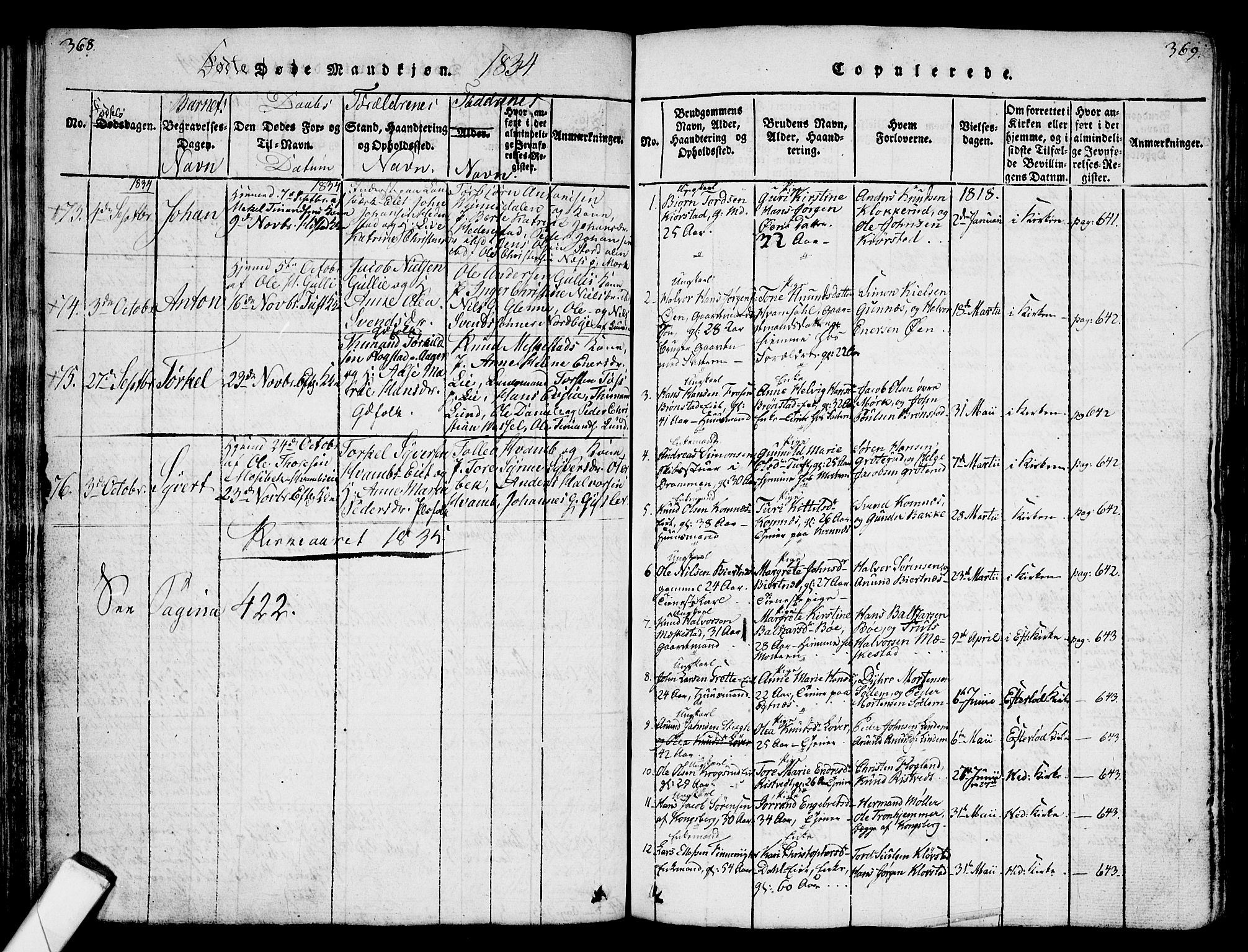 Sandsvær kirkebøker, SAKO/A-244/G/Ga/L0003: Parish register (copy) no. I 3, 1817-1839, p. 368-369