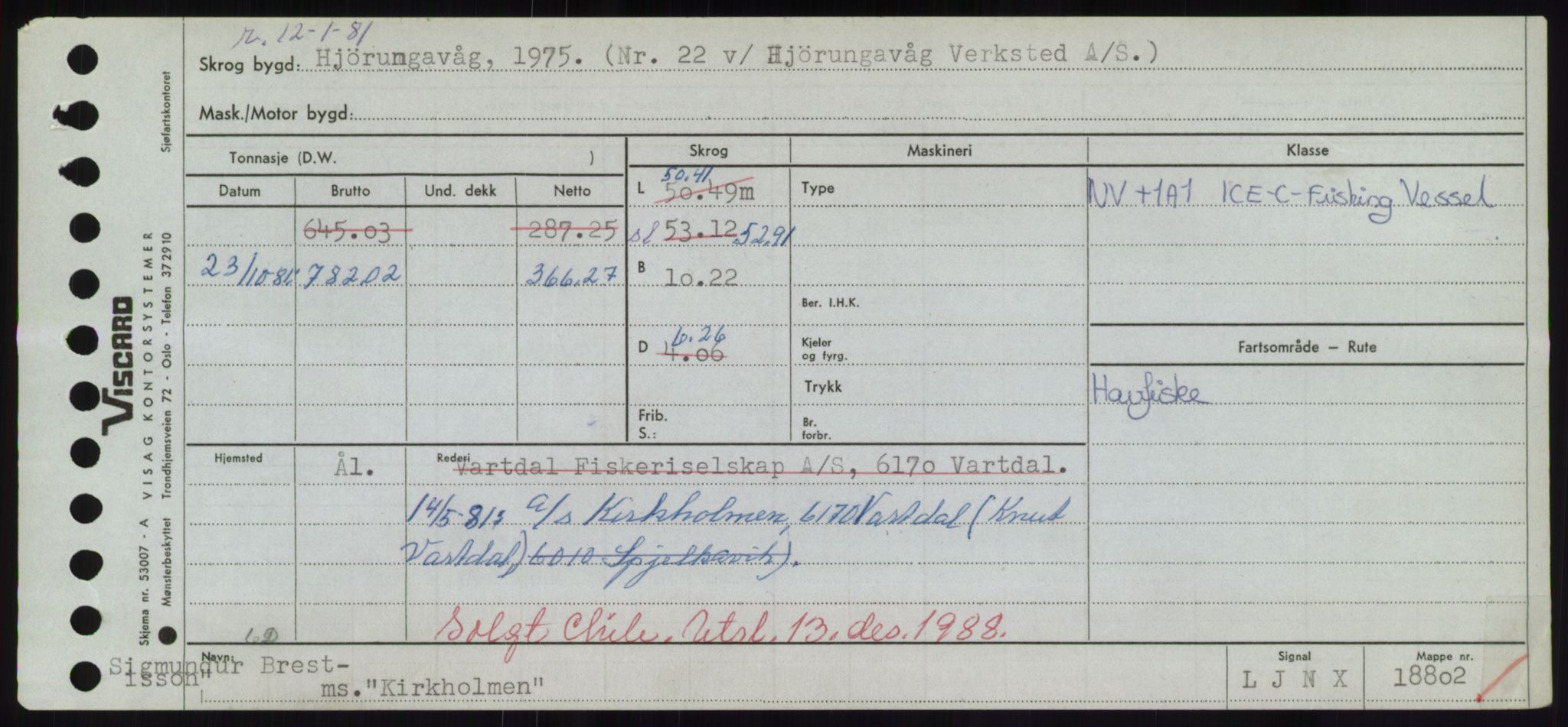 Sjøfartsdirektoratet med forløpere, Skipsmålingen, AV/RA-S-1627/H/Hd/L0020: Fartøy, K-Kon, p. 281