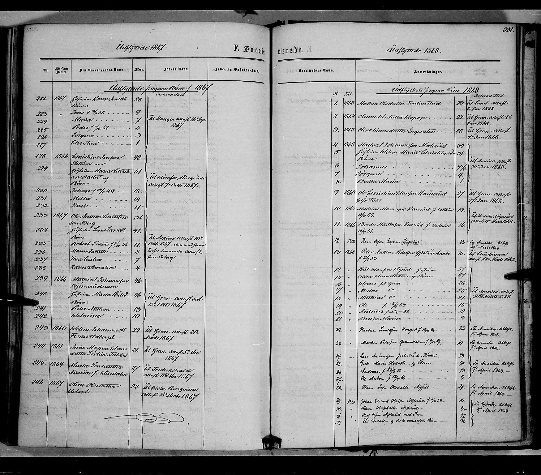 Vestre Toten prestekontor, AV/SAH-PREST-108/H/Ha/Haa/L0007: Parish register (official) no. 7, 1862-1869, p. 351