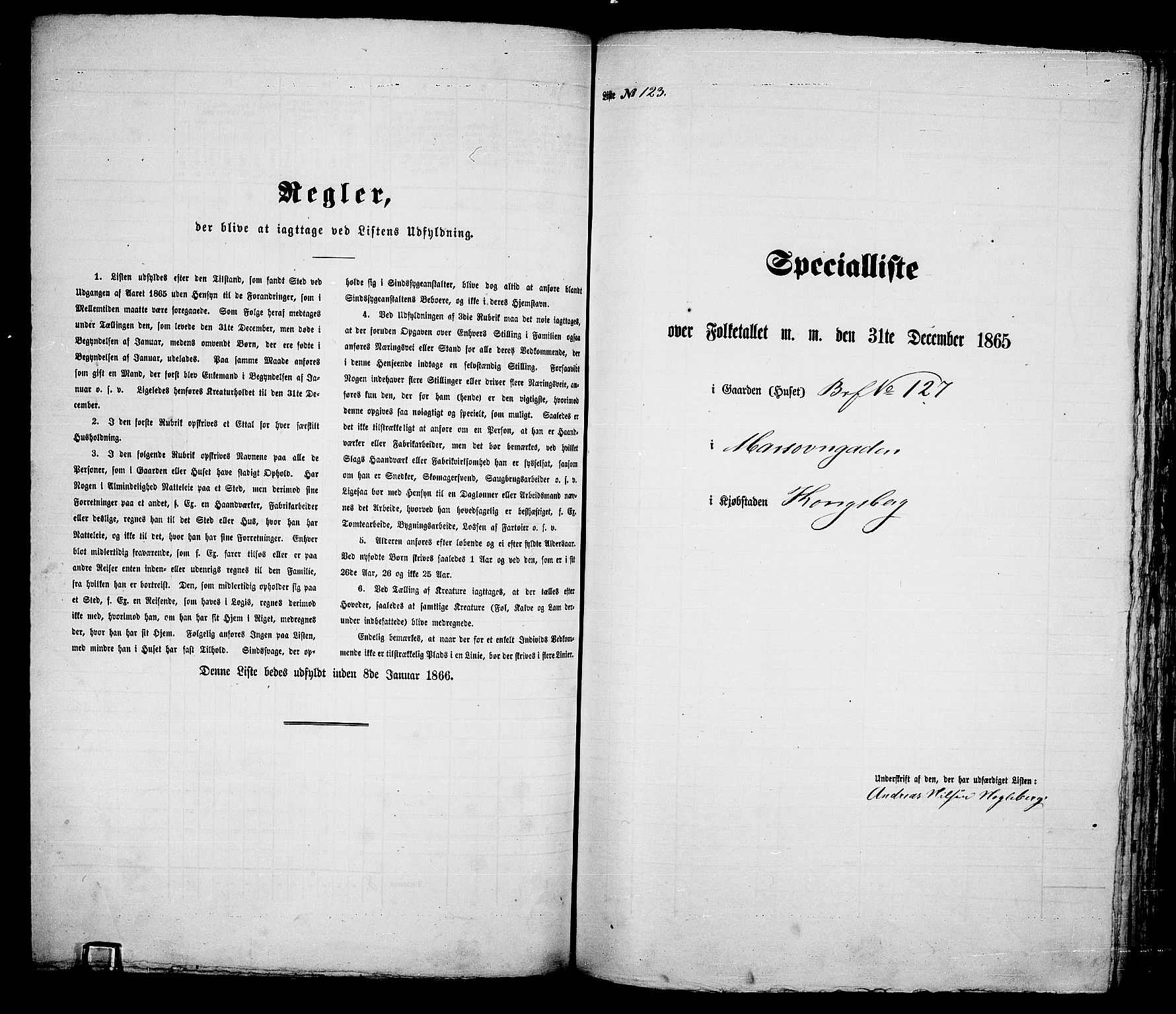 RA, 1865 census for Kongsberg/Kongsberg, 1865, p. 256