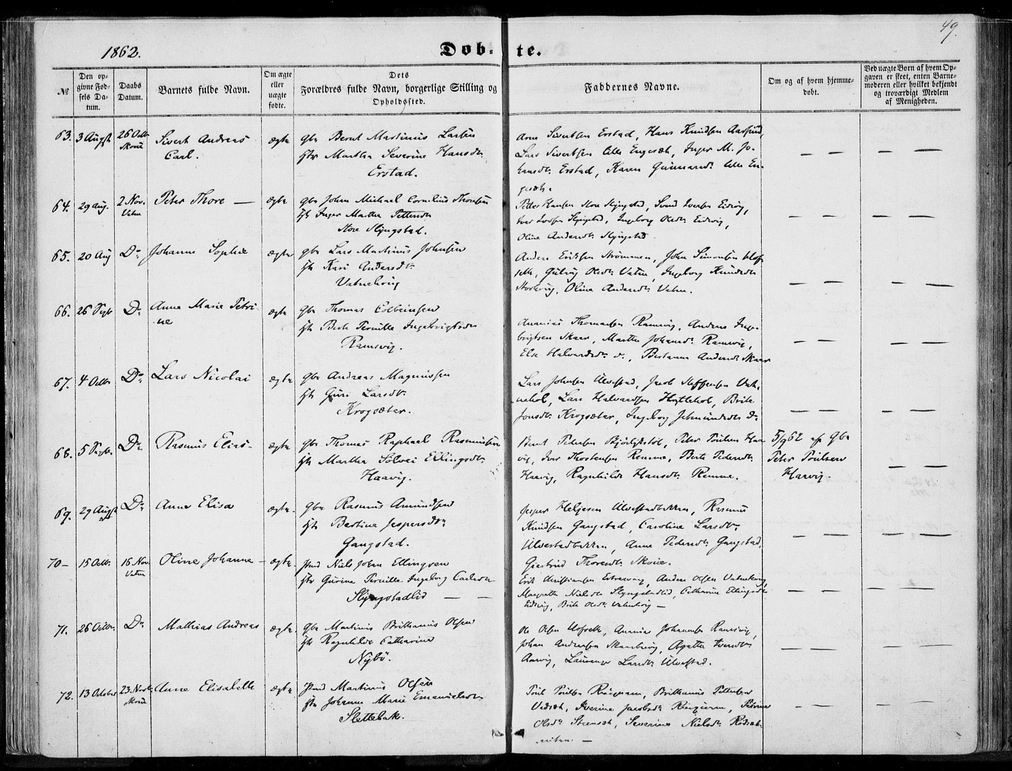 Ministerialprotokoller, klokkerbøker og fødselsregistre - Møre og Romsdal, SAT/A-1454/524/L0354: Parish register (official) no. 524A06, 1857-1863, p. 49