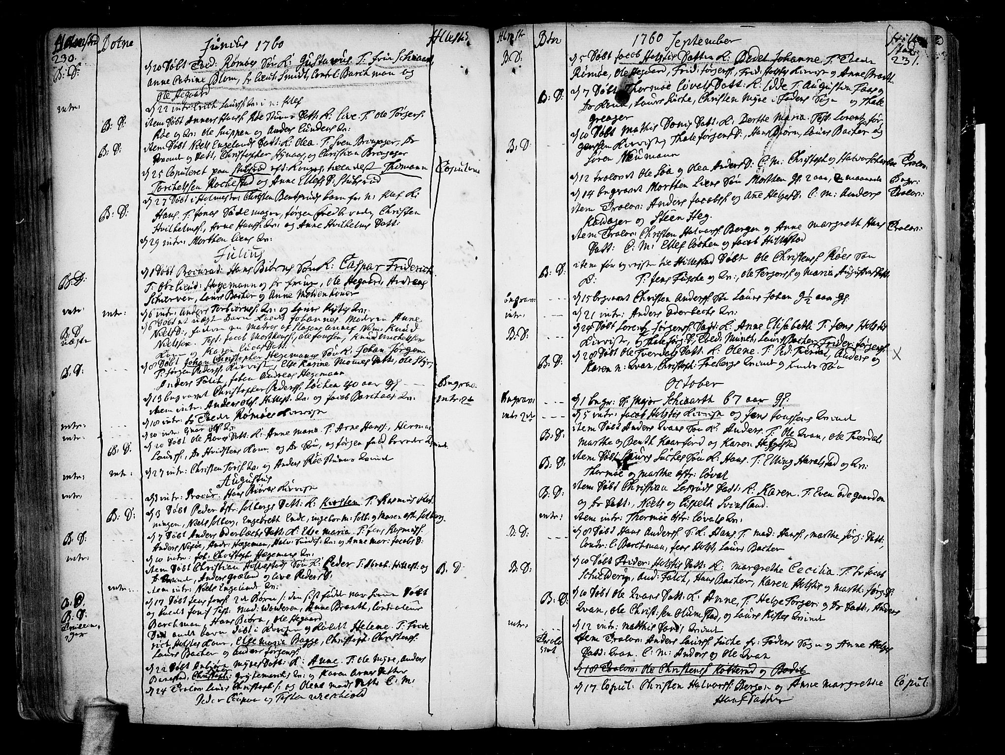 Botne kirkebøker, AV/SAKO-A-340/F/Fa/L0001a: Parish register (official) no. I 1A, 1707-1778, p. 230-231