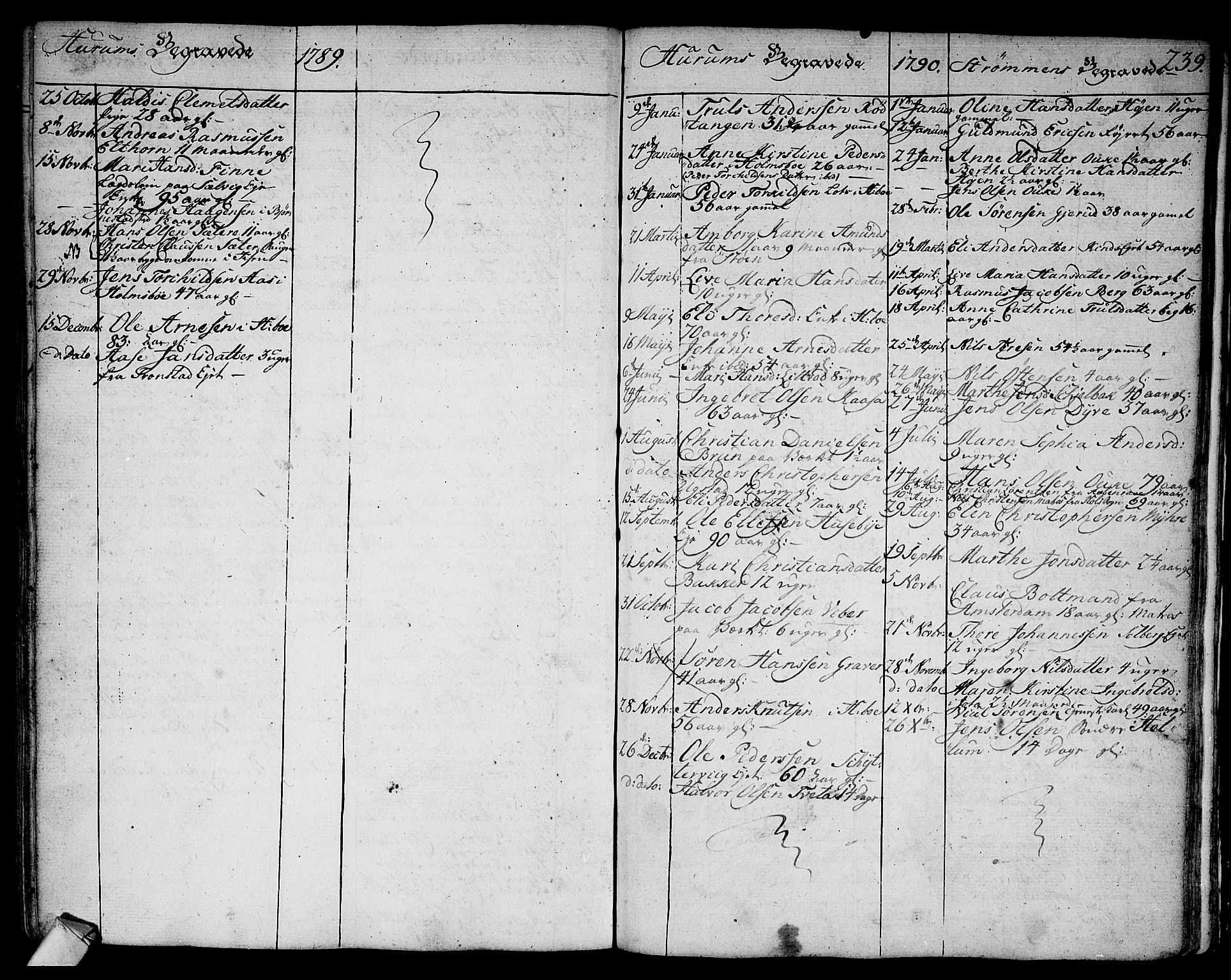 Hurum kirkebøker, SAKO/A-229/F/Fa/L0007: Parish register (official) no. 7, 1771-1810, p. 239