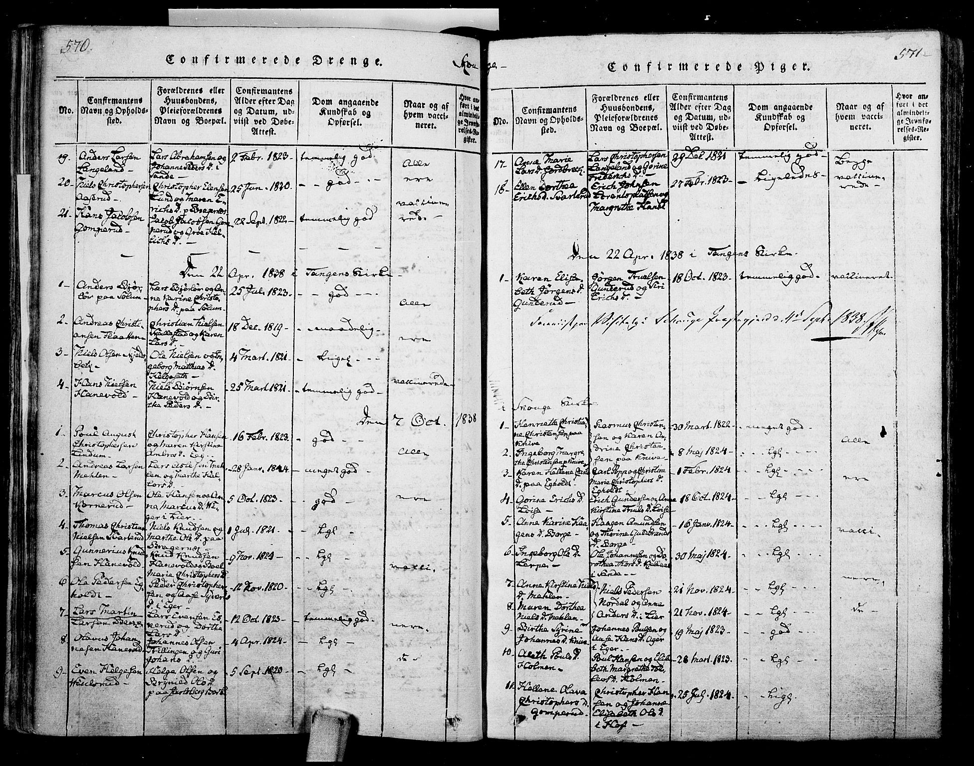 Skoger kirkebøker, AV/SAKO-A-59/F/Fa/L0002: Parish register (official) no. I 2 /1, 1814-1842, p. 570-571