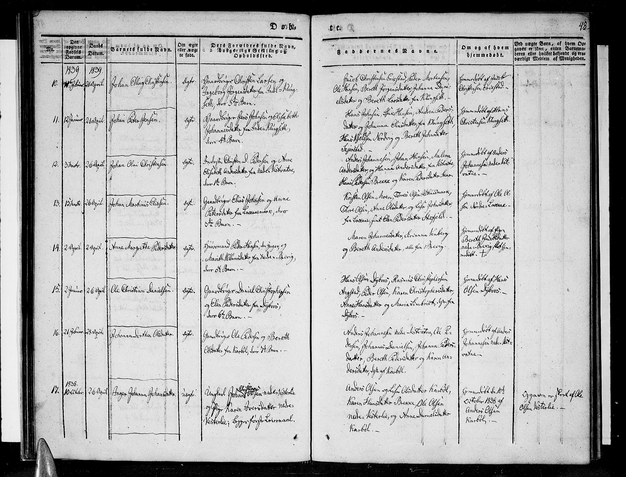 Ministerialprotokoller, klokkerbøker og fødselsregistre - Nordland, AV/SAT-A-1459/852/L0737: Parish register (official) no. 852A07, 1833-1849, p. 48