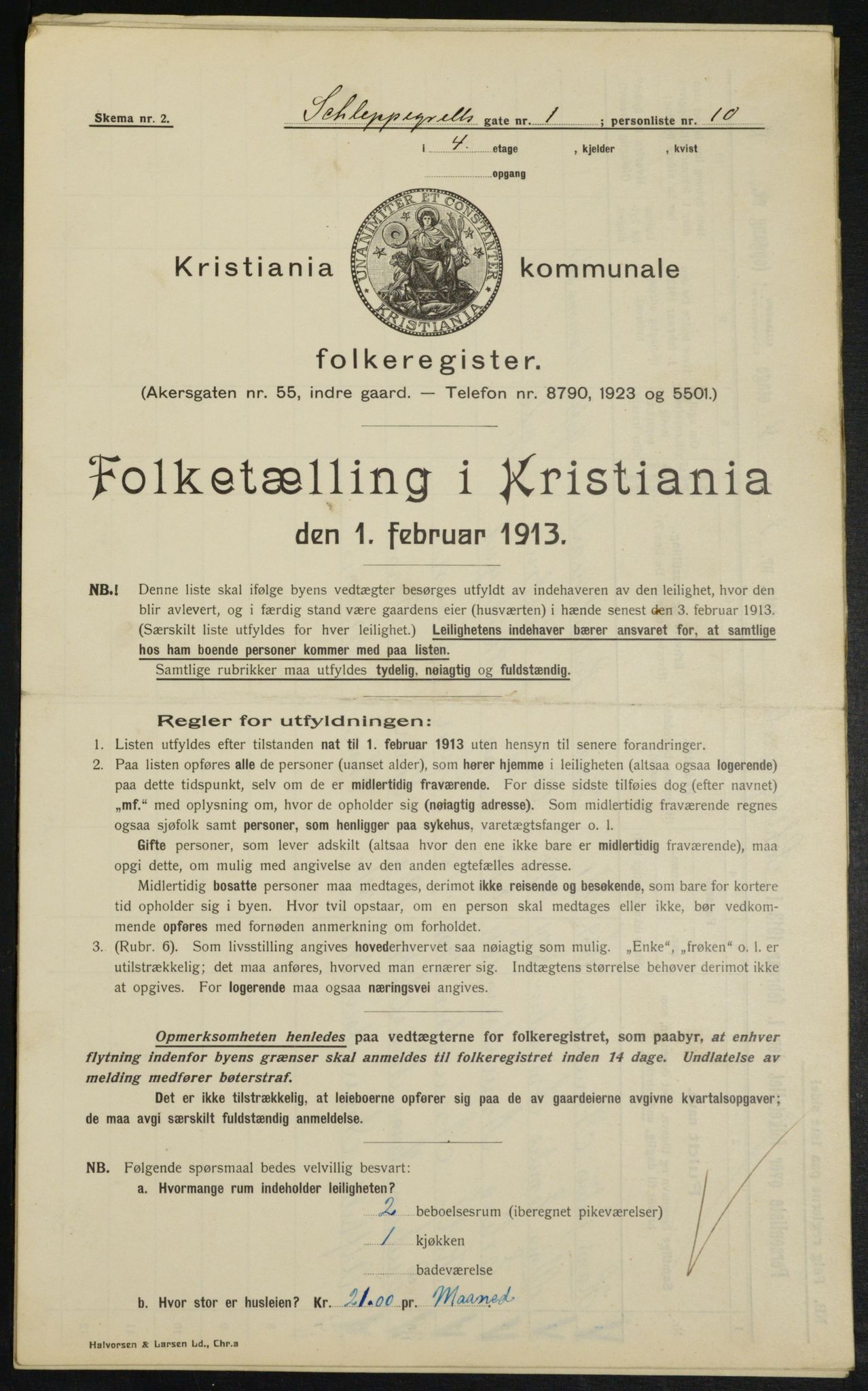 OBA, Municipal Census 1913 for Kristiania, 1913, p. 89578