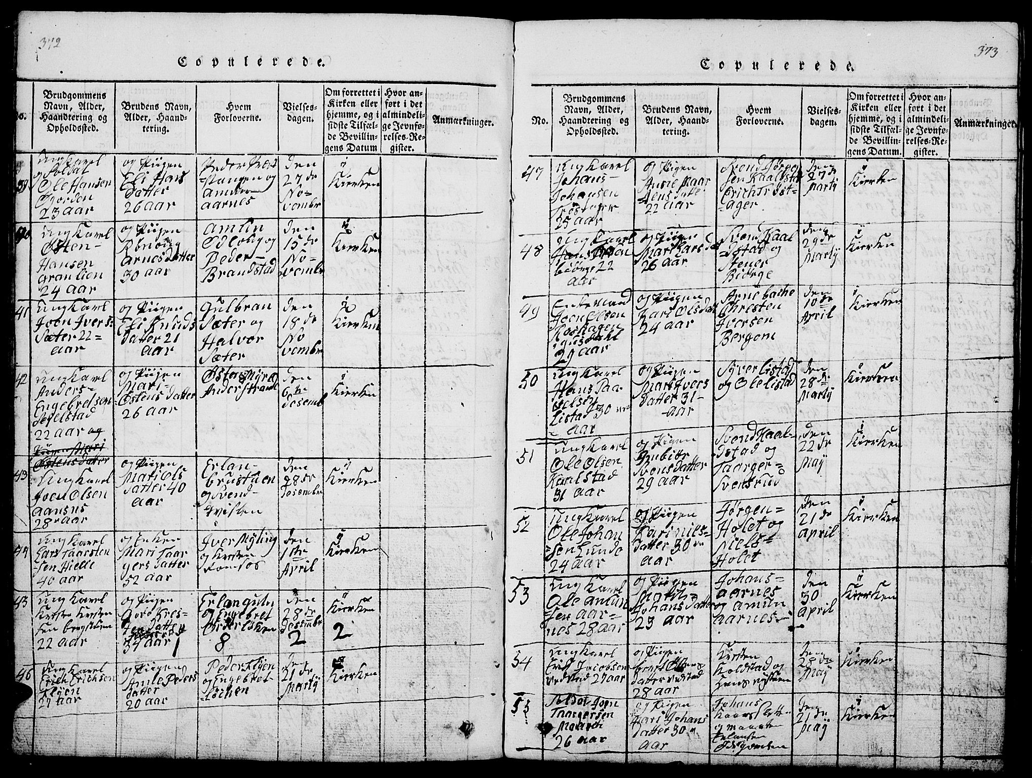 Ringebu prestekontor, SAH/PREST-082/H/Ha/Hab/L0001: Parish register (copy) no. 1, 1821-1839, p. 372-373