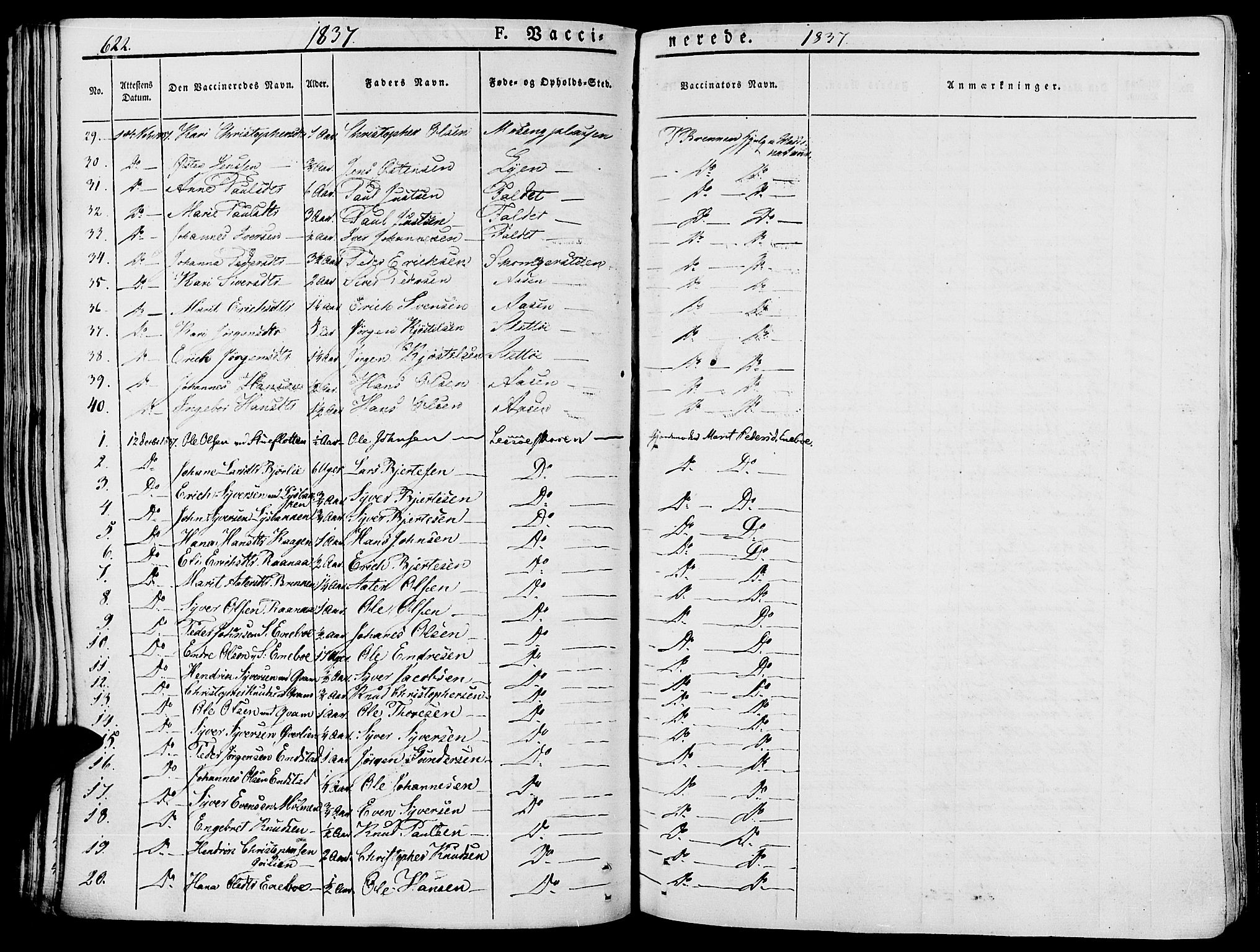 Lesja prestekontor, SAH/PREST-068/H/Ha/Haa/L0005: Parish register (official) no. 5, 1830-1842, p. 622