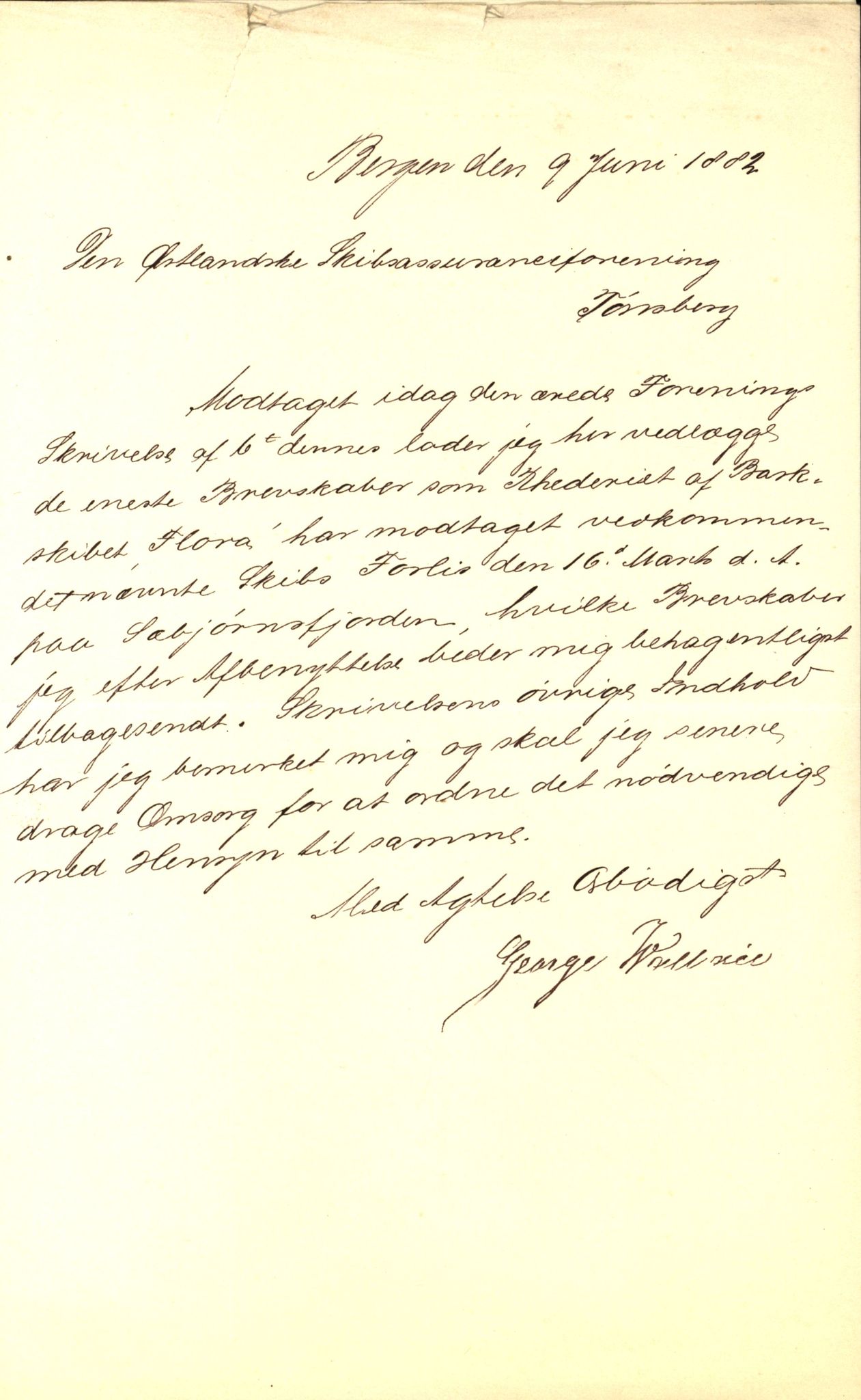 Pa 63 - Østlandske skibsassuranceforening, VEMU/A-1079/G/Ga/L0015/0007: Havaridokumenter / Jil, B.M. Width, Luca, Flora, Drammen, 1882, p. 48