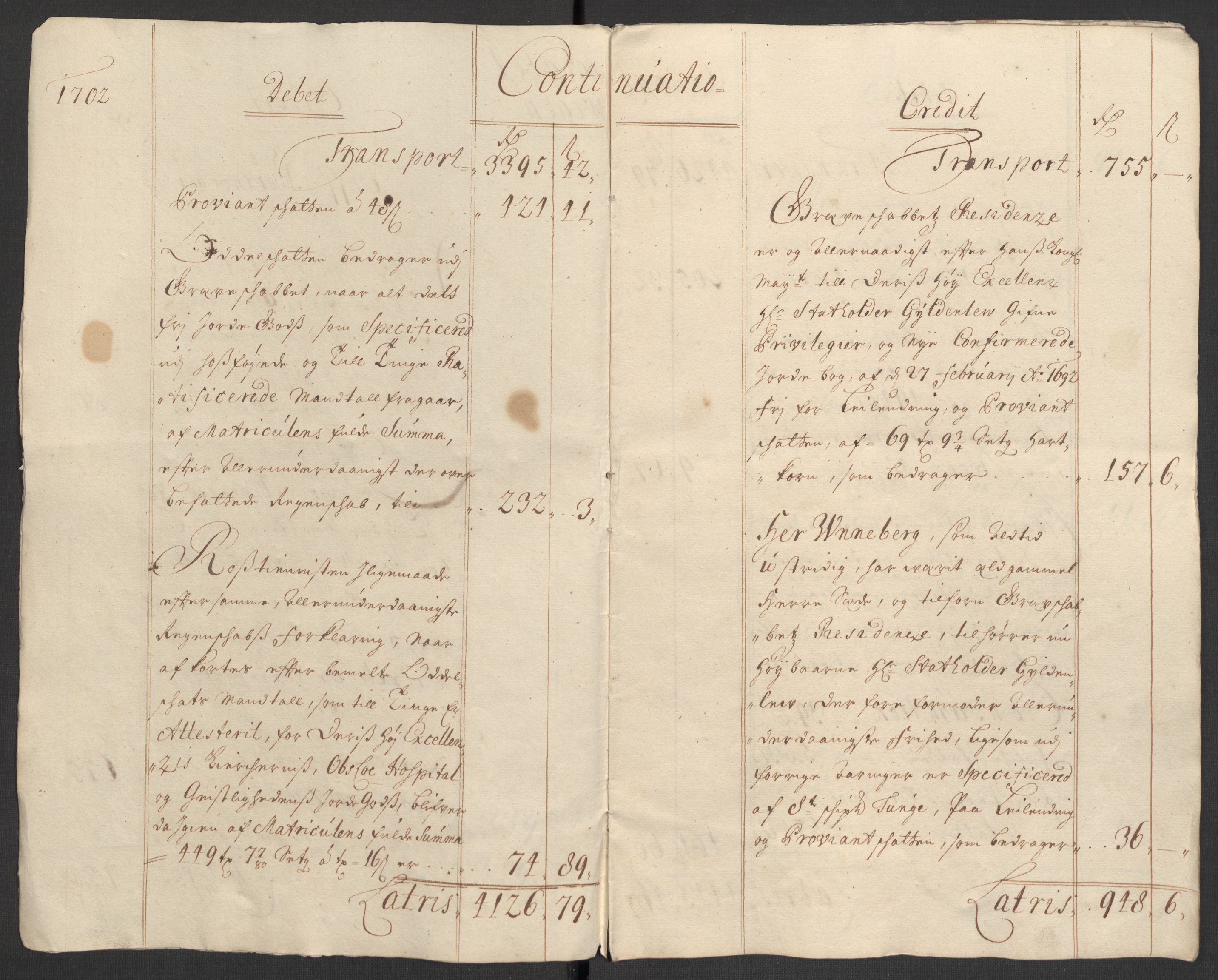 Rentekammeret inntil 1814, Reviderte regnskaper, Fogderegnskap, AV/RA-EA-4092/R33/L1977: Fogderegnskap Larvik grevskap, 1702-1703, p. 5