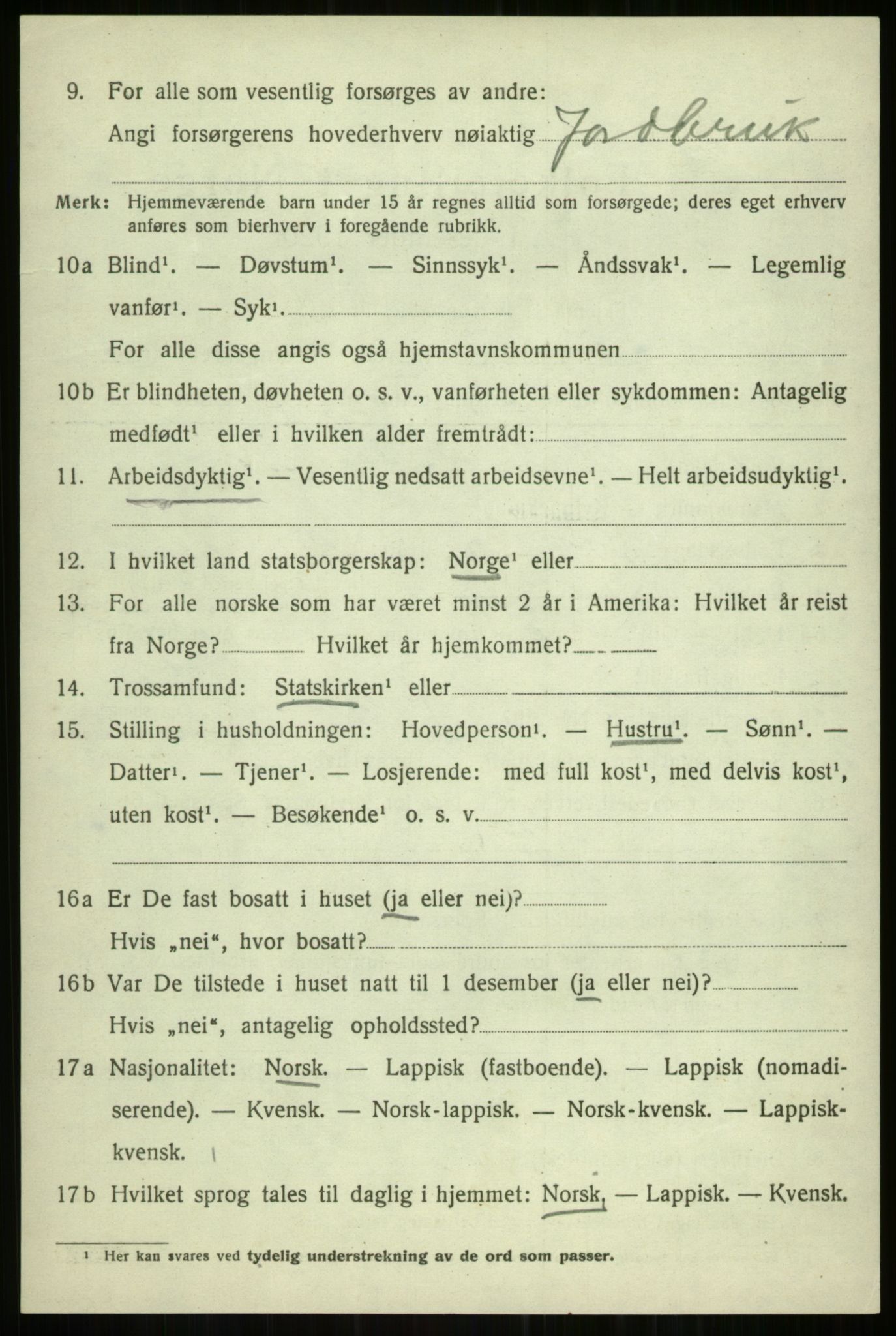 SATØ, 1920 census for Balsfjord, 1920, p. 4465