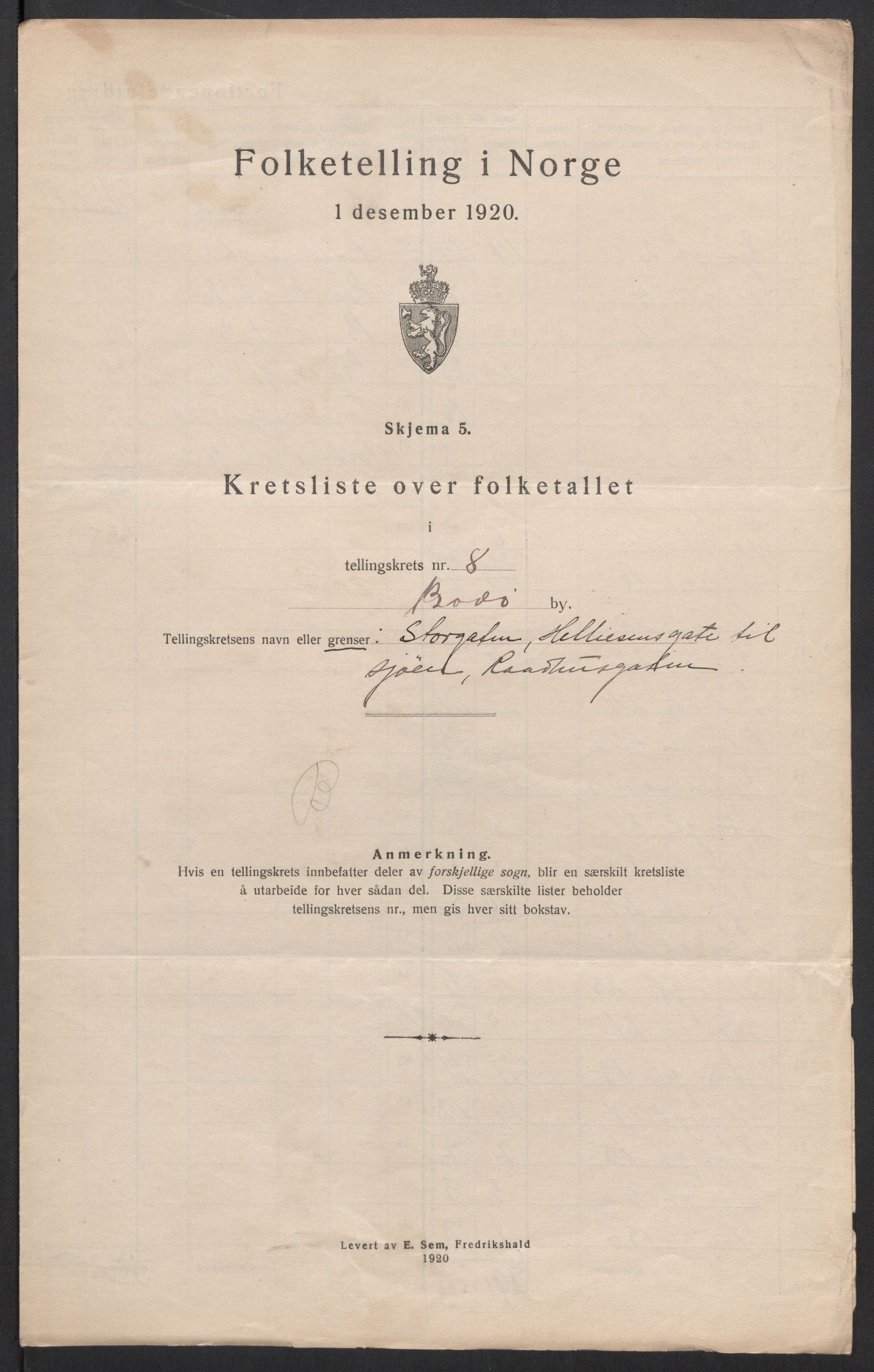 SAT, 1920 census for Bodø, 1920, p. 31