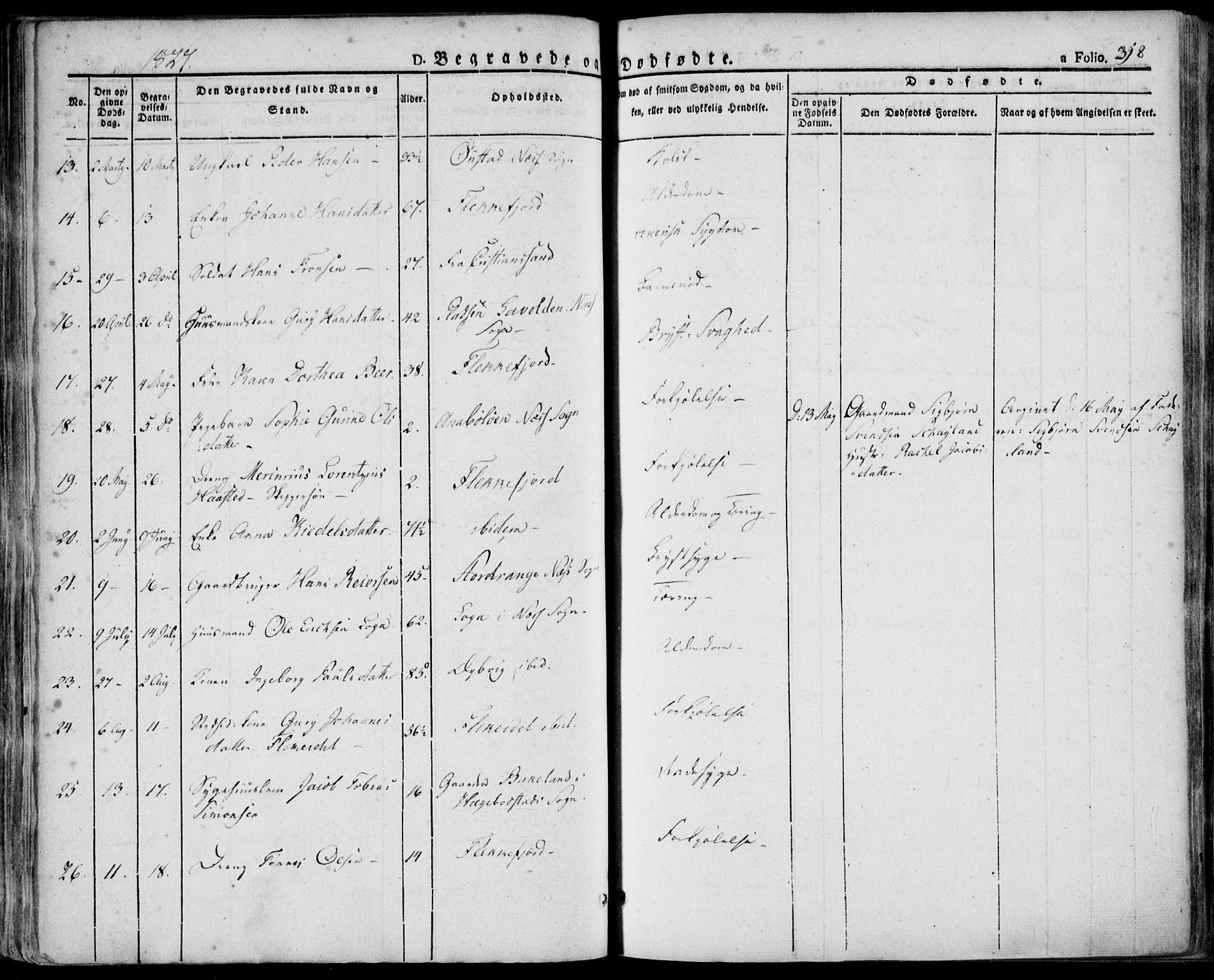 Flekkefjord sokneprestkontor, SAK/1111-0012/F/Fa/Fac/L0003: Parish register (official) no. A 3, 1826-1841, p. 318