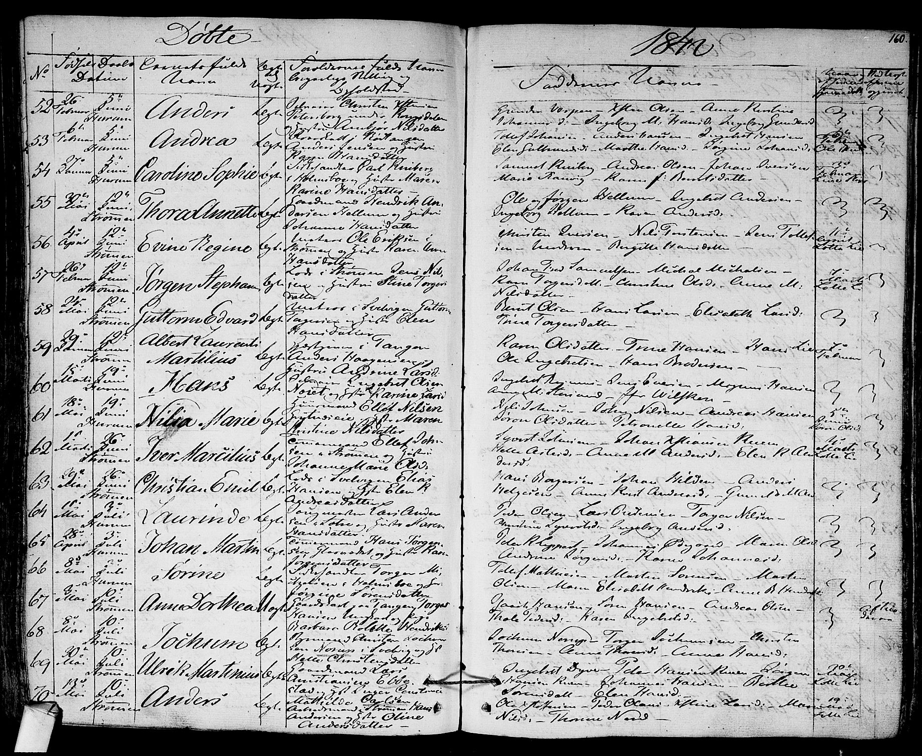 Hurum kirkebøker, AV/SAKO-A-229/F/Fa/L0010: Parish register (official) no. 10, 1827-1846, p. 160