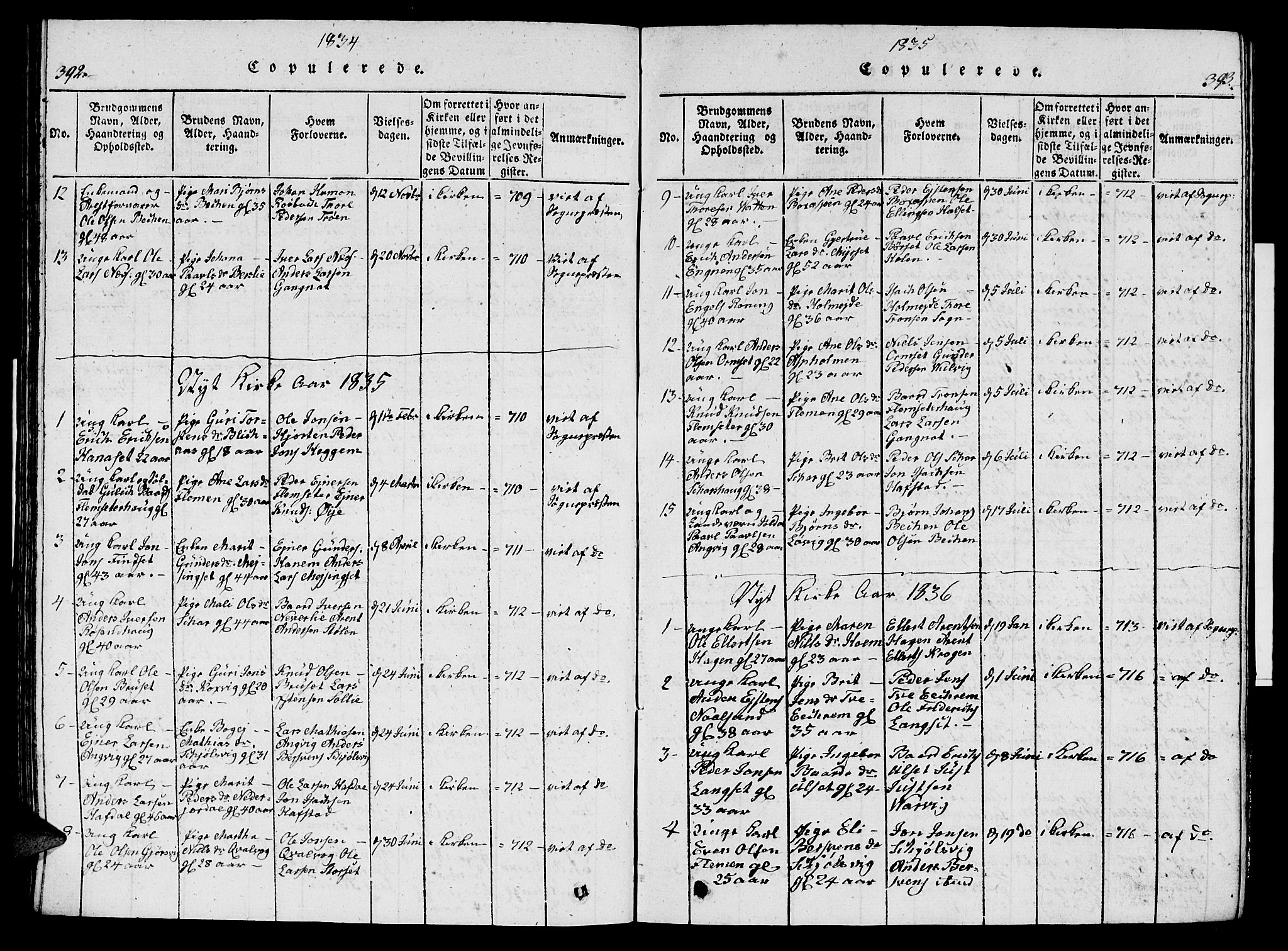 Ministerialprotokoller, klokkerbøker og fødselsregistre - Møre og Romsdal, AV/SAT-A-1454/586/L0990: Parish register (copy) no. 586C01, 1819-1837, p. 392-393