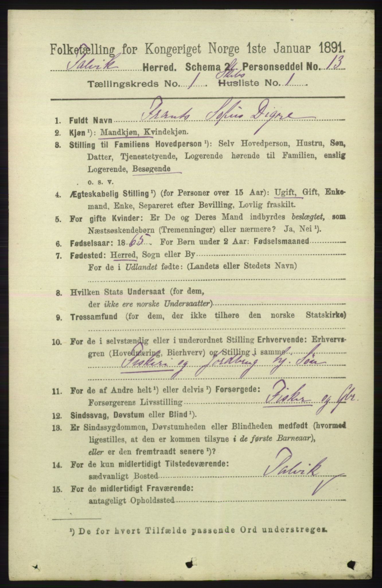 RA, 1891 census for 2013 Talvik, 1891, p. 504