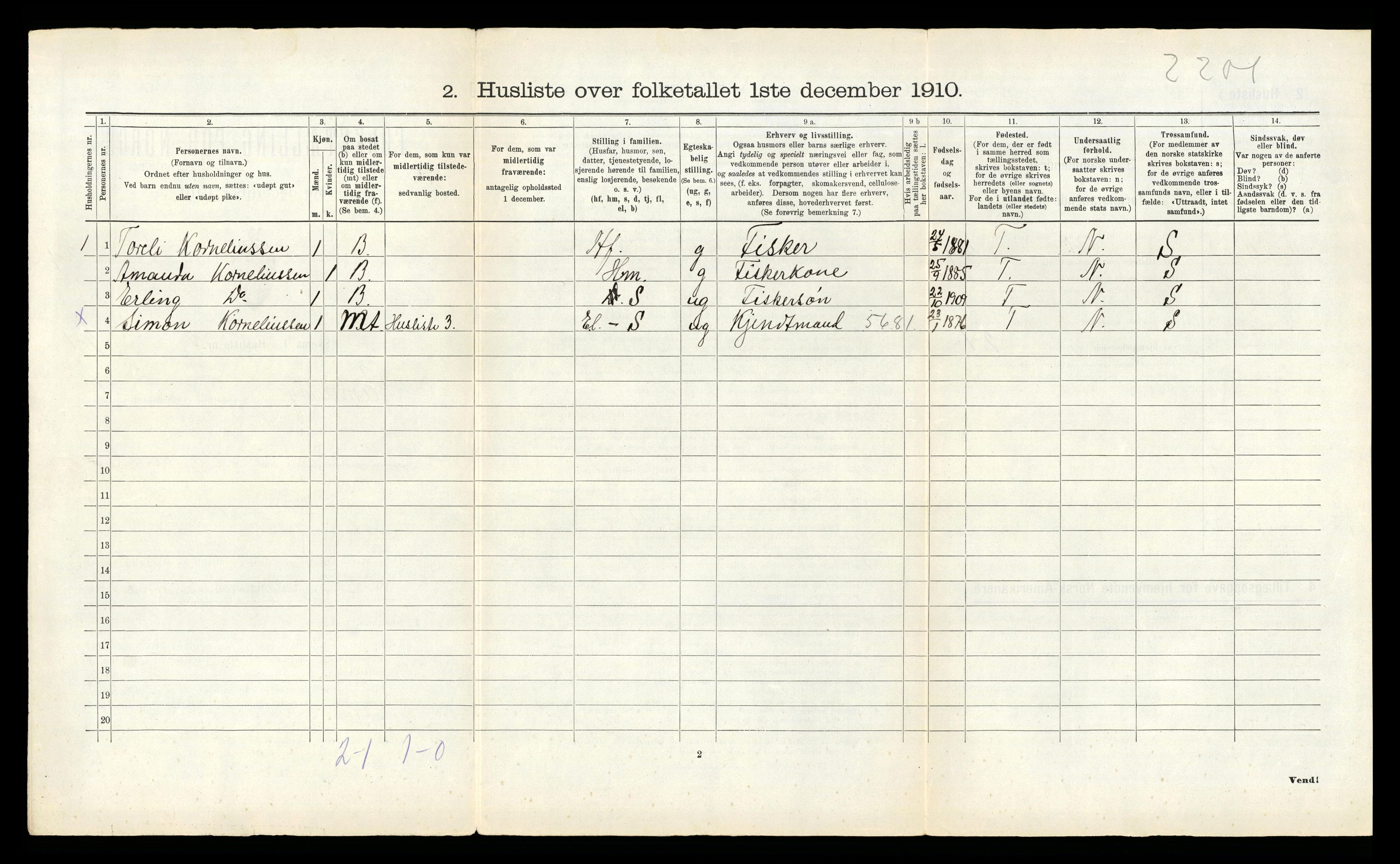 RA, 1910 census for Hamarøy, 1910, p. 581