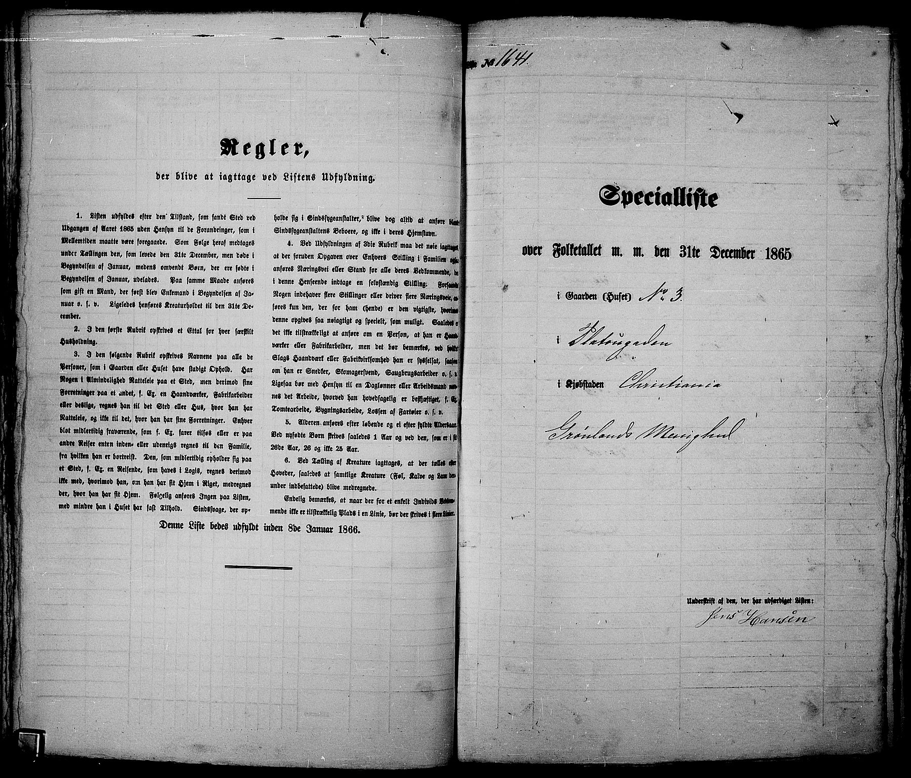 RA, 1865 census for Kristiania, 1865, p. 3721