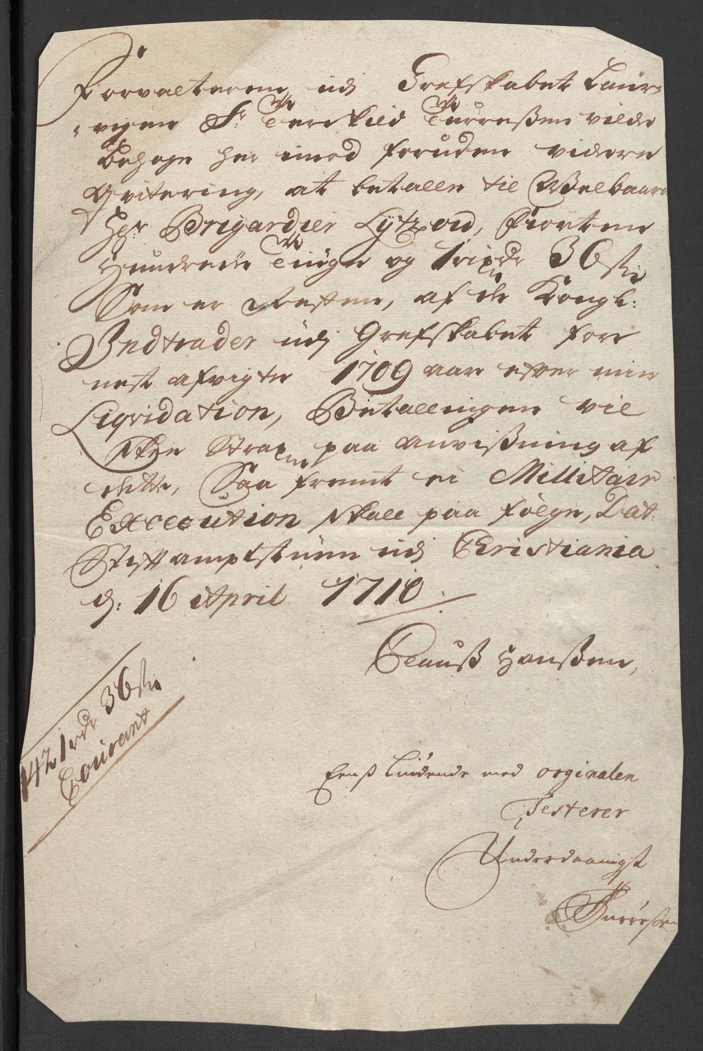 Rentekammeret inntil 1814, Reviderte regnskaper, Fogderegnskap, AV/RA-EA-4092/R33/L1981: Fogderegnskap Larvik grevskap, 1709-1710, p. 201