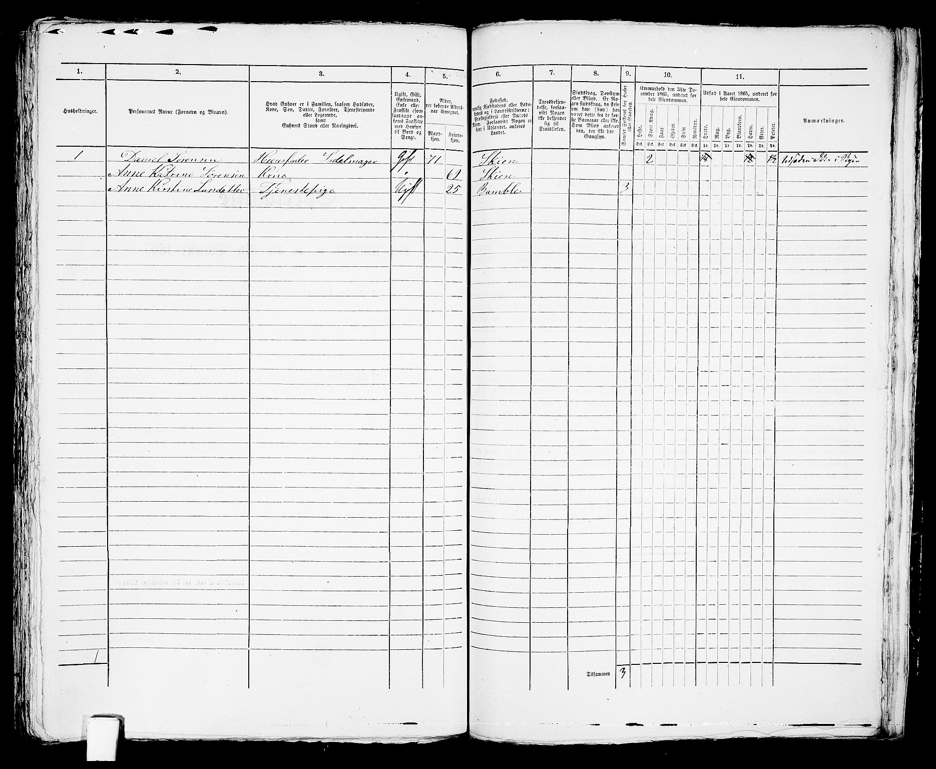 RA, 1865 census for Brevik, 1865, p. 678