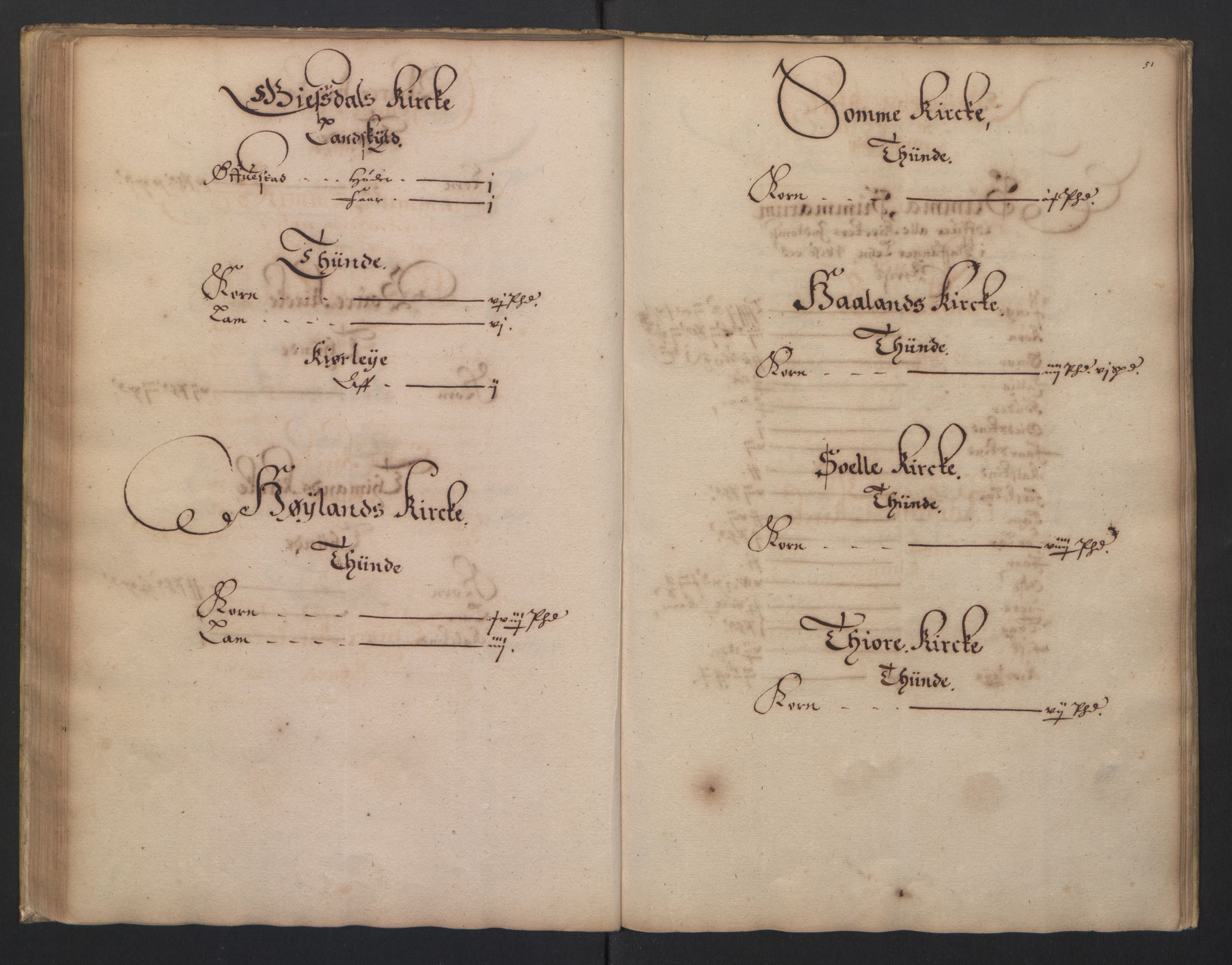 Rentekammeret inntil 1814, Realistisk ordnet avdeling, AV/RA-EA-4070/L/L0023/0003: Stavanger lagdømme: / [C]: Jordebok over bispens samt kannikenes, prestenes, kirkenes og hospitalets inntekter., 1661, p. 50b-51a