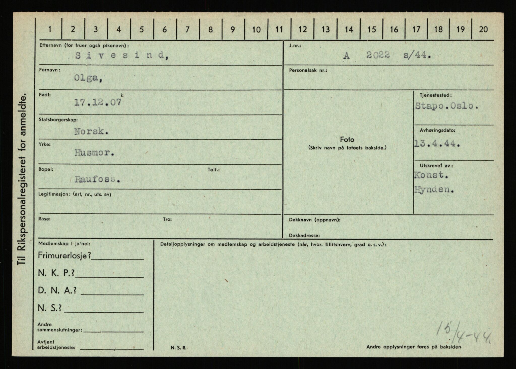 Statspolitiet - Hovedkontoret / Osloavdelingen, AV/RA-S-1329/C/Ca/L0014: Seterlien - Svartås, 1943-1945, p. 400