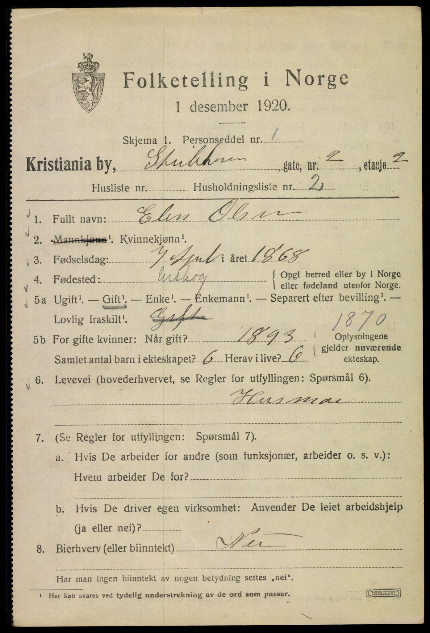 SAO, 1920 census for Kristiania, 1920, p. 553157