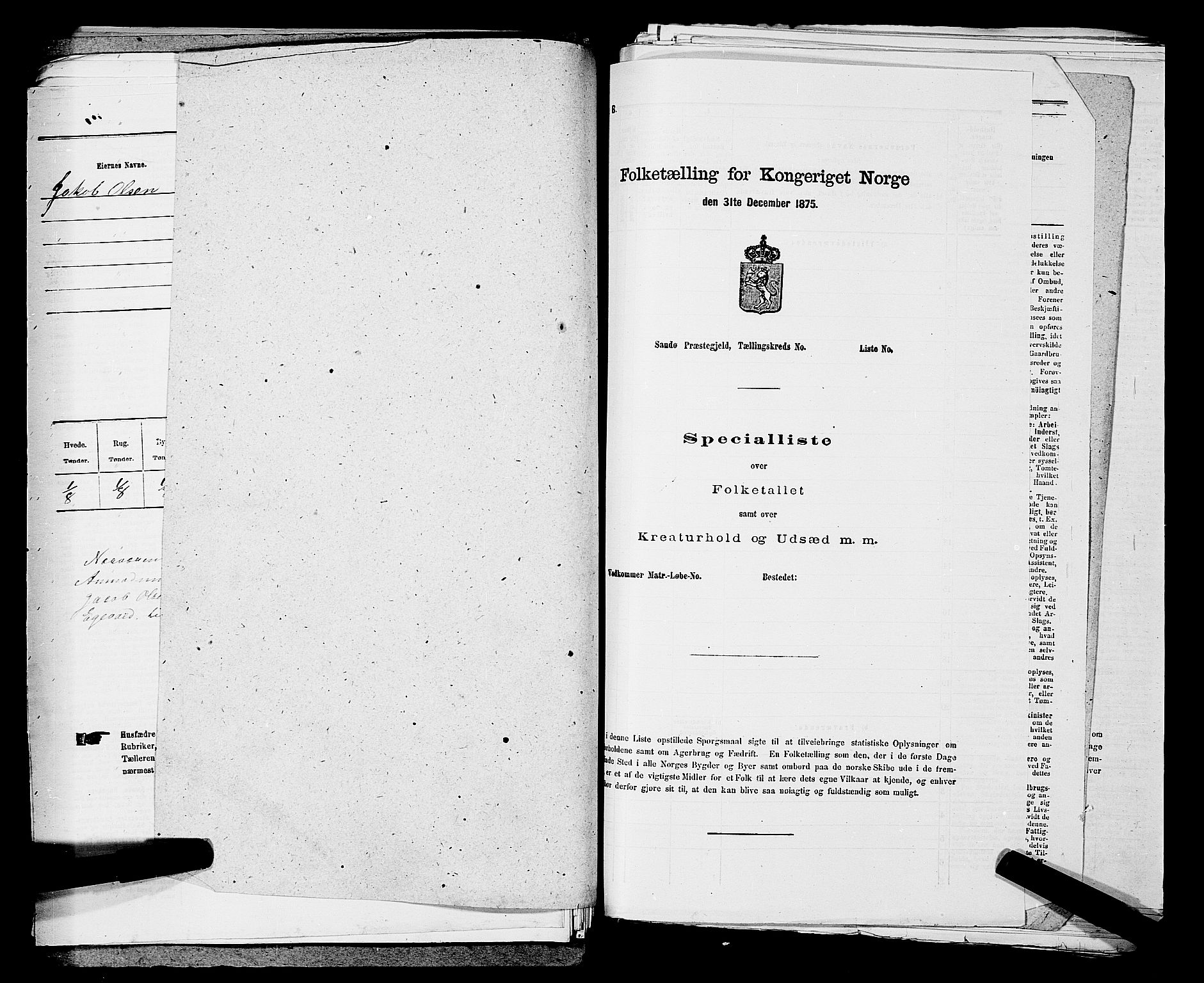 SAKO, 1875 census for 0726P Brunlanes, 1875, p. 1183