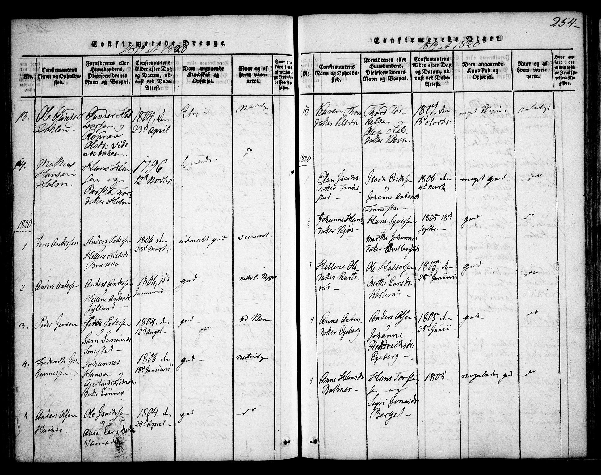 Skiptvet prestekontor Kirkebøker, SAO/A-20009/F/Fa/L0005: Parish register (official) no. 5, 1814-1838, p. 254