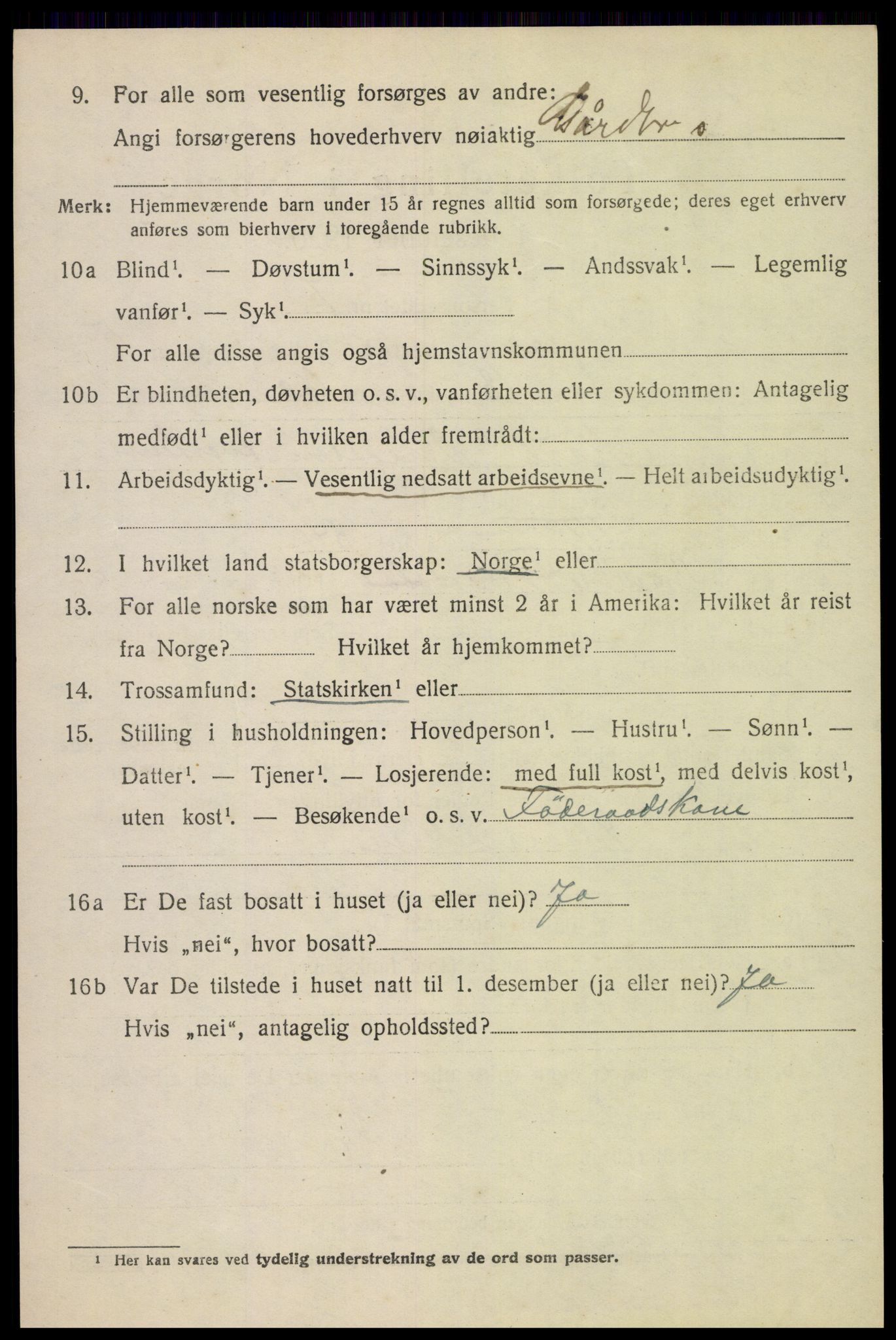 SAH, 1920 census for Gran, 1920, p. 7166