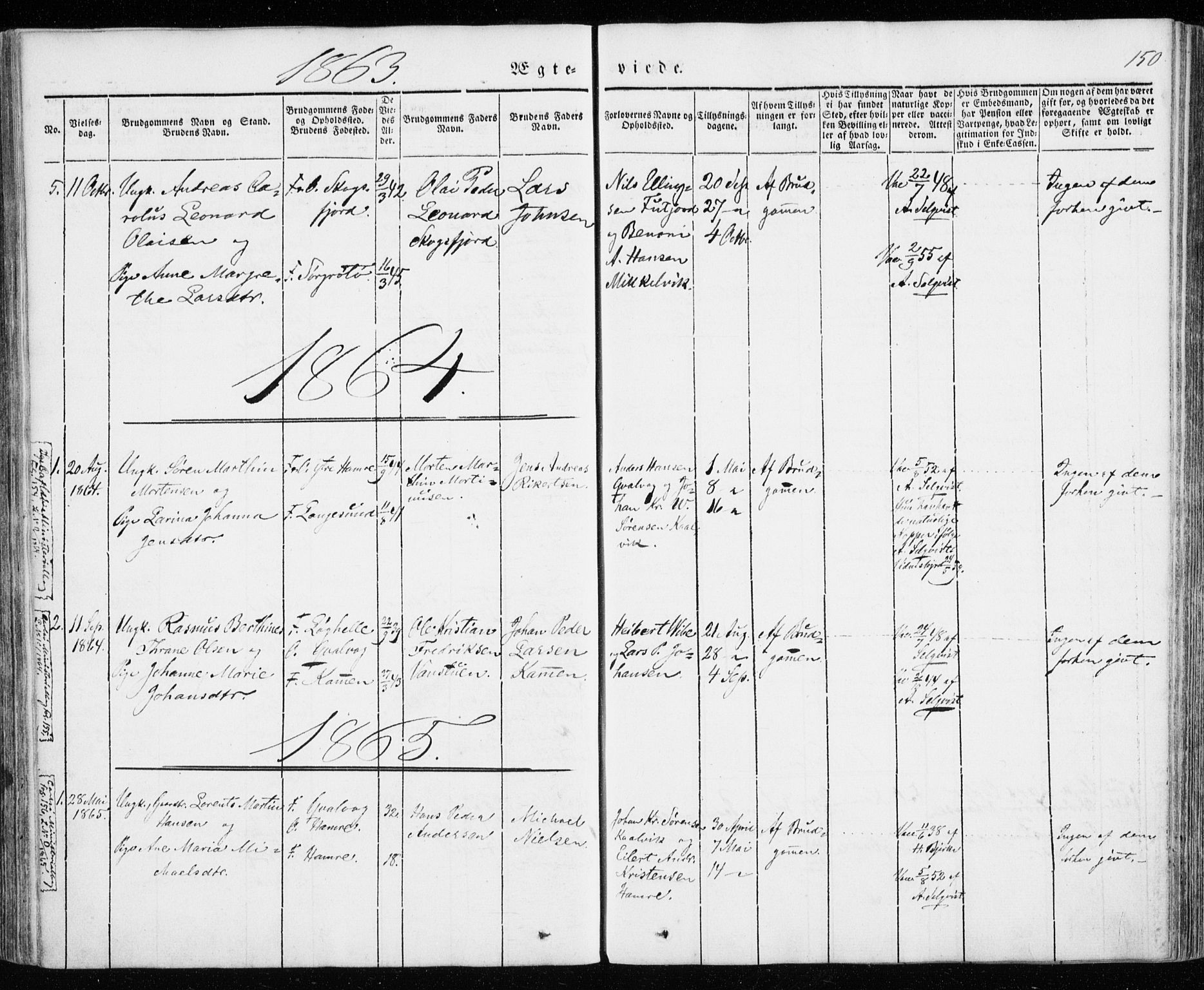 Karlsøy sokneprestembete, SATØ/S-1299/H/Ha/Haa/L0009kirke: Parish register (official) no. 9, 1838-1867, p. 150