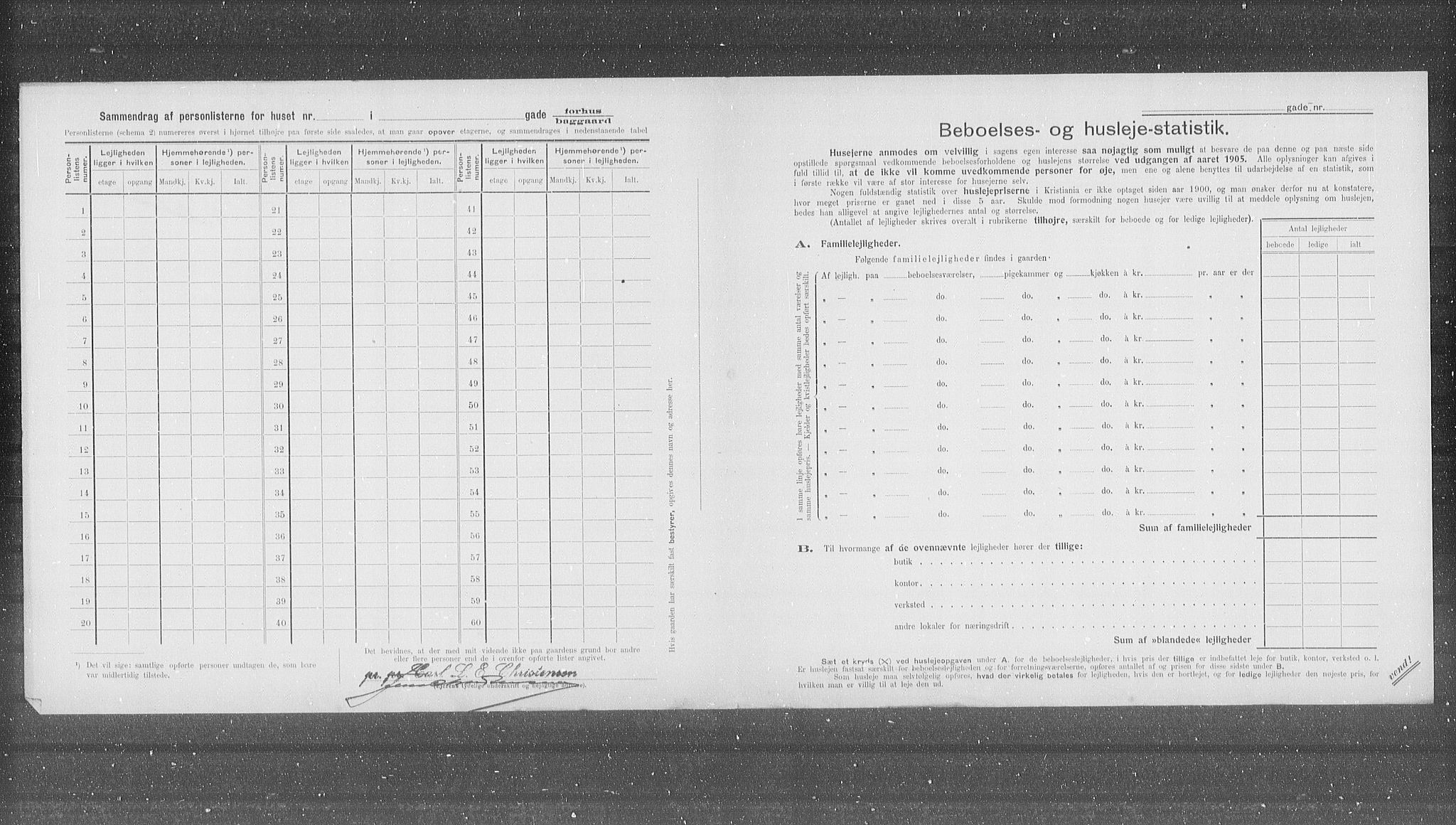 OBA, Municipal Census 1905 for Kristiania, 1905, p. 43345