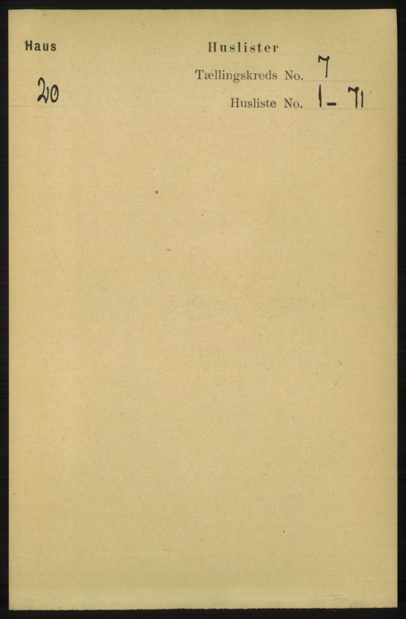 RA, 1891 census for 1250 Haus, 1891, p. 2577