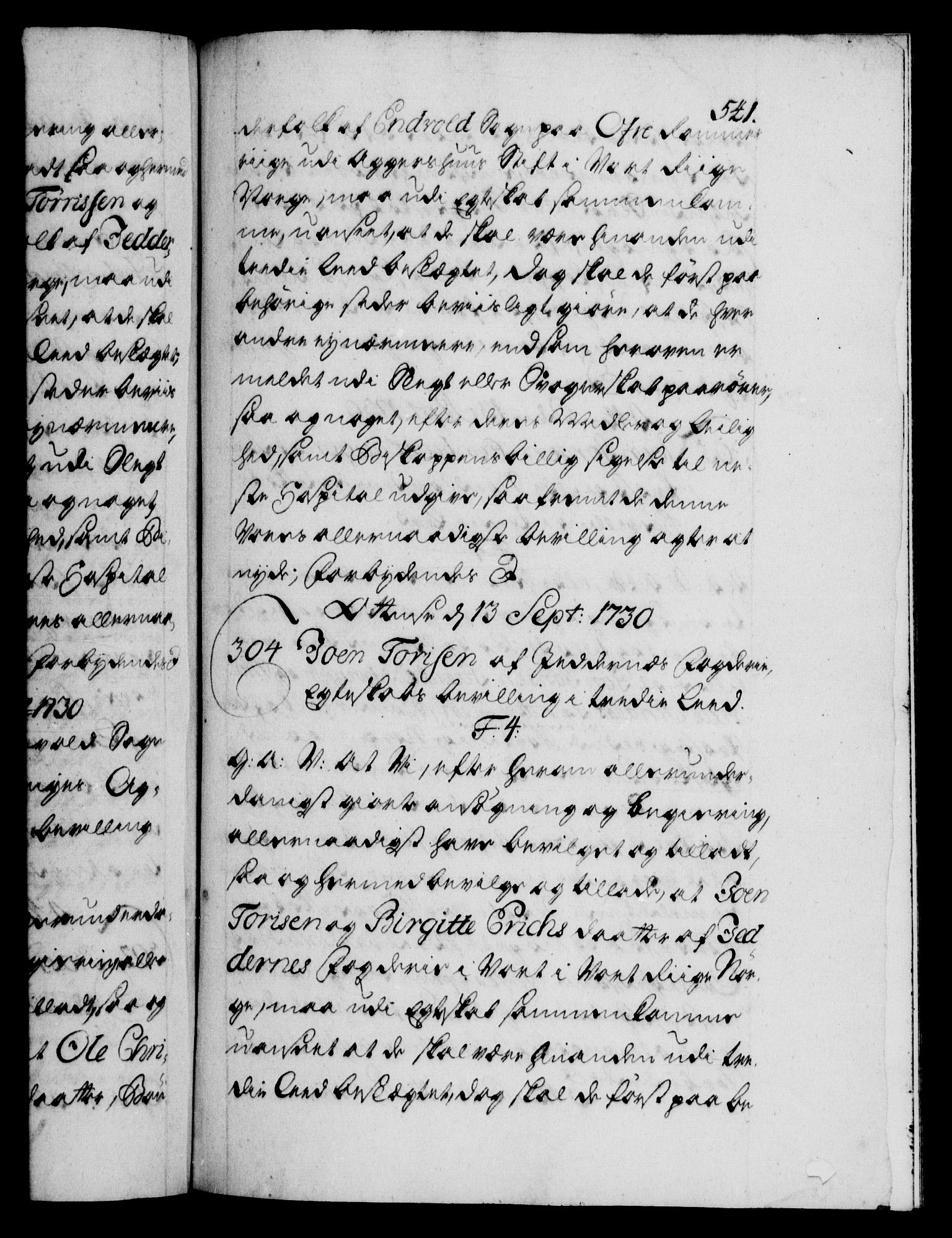 Danske Kanselli 1572-1799, AV/RA-EA-3023/F/Fc/Fca/Fcaa/L0026: Norske registre, 1729-1730, p. 541a