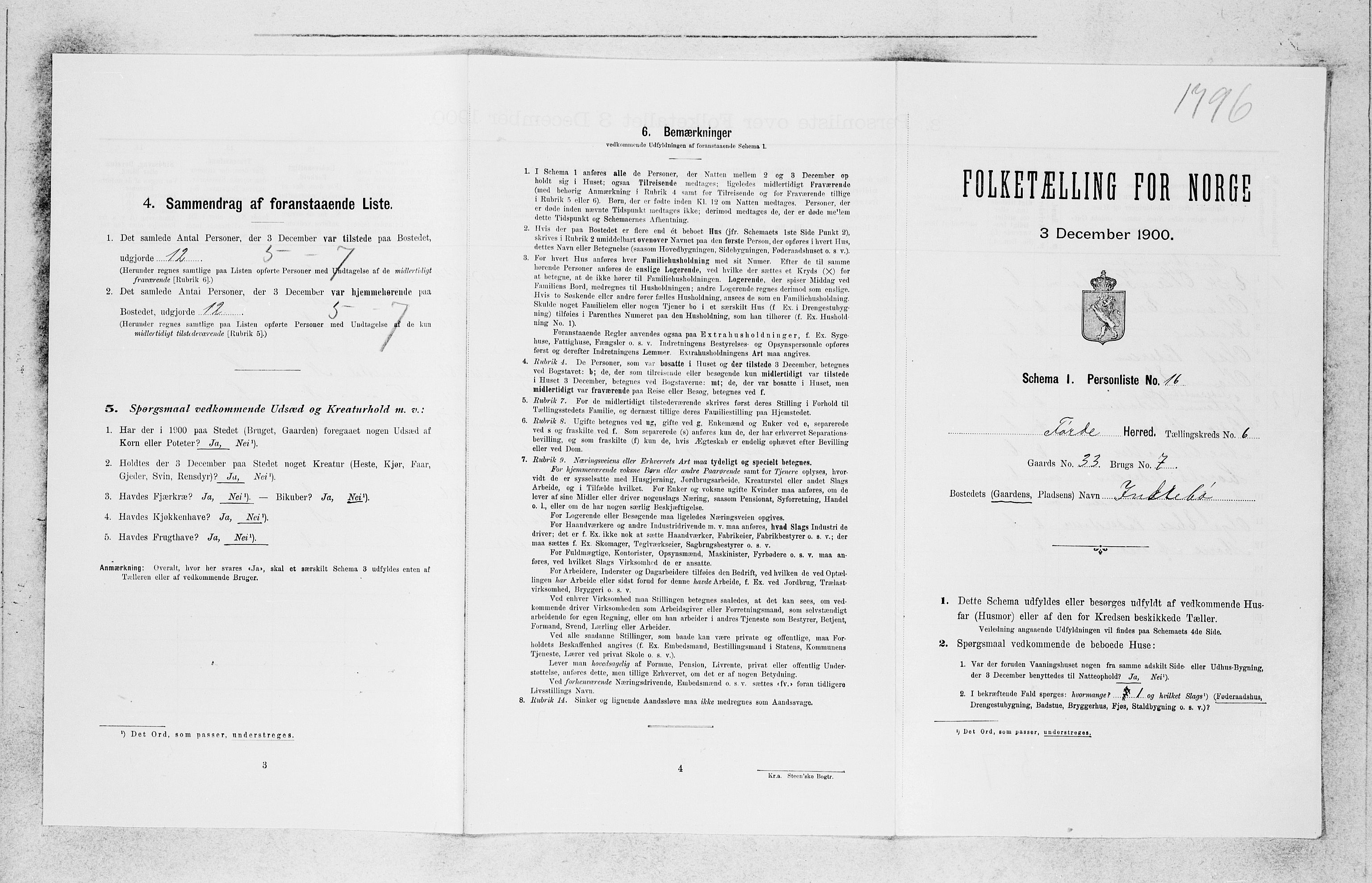 SAB, 1900 census for Førde, 1900, p. 633