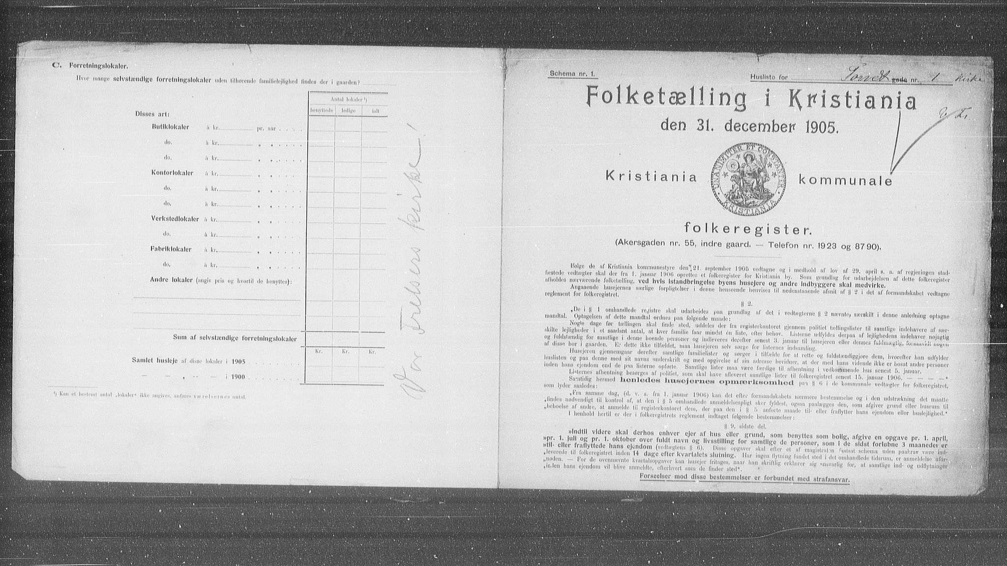 OBA, Municipal Census 1905 for Kristiania, 1905, p. 59780