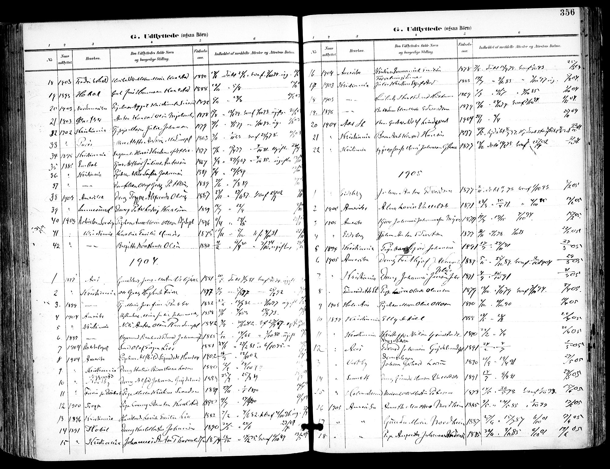Kråkstad prestekontor Kirkebøker, SAO/A-10125a/F/Fa/L0010: Parish register (official) no. I 10, 1893-1931, p. 356
