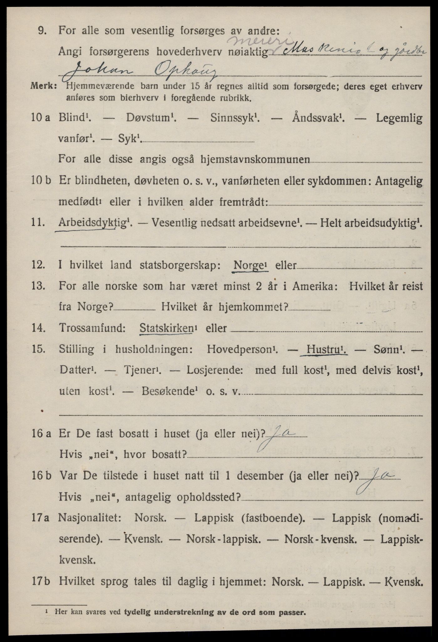 SAT, 1920 census for Ørland, 1920, p. 4772