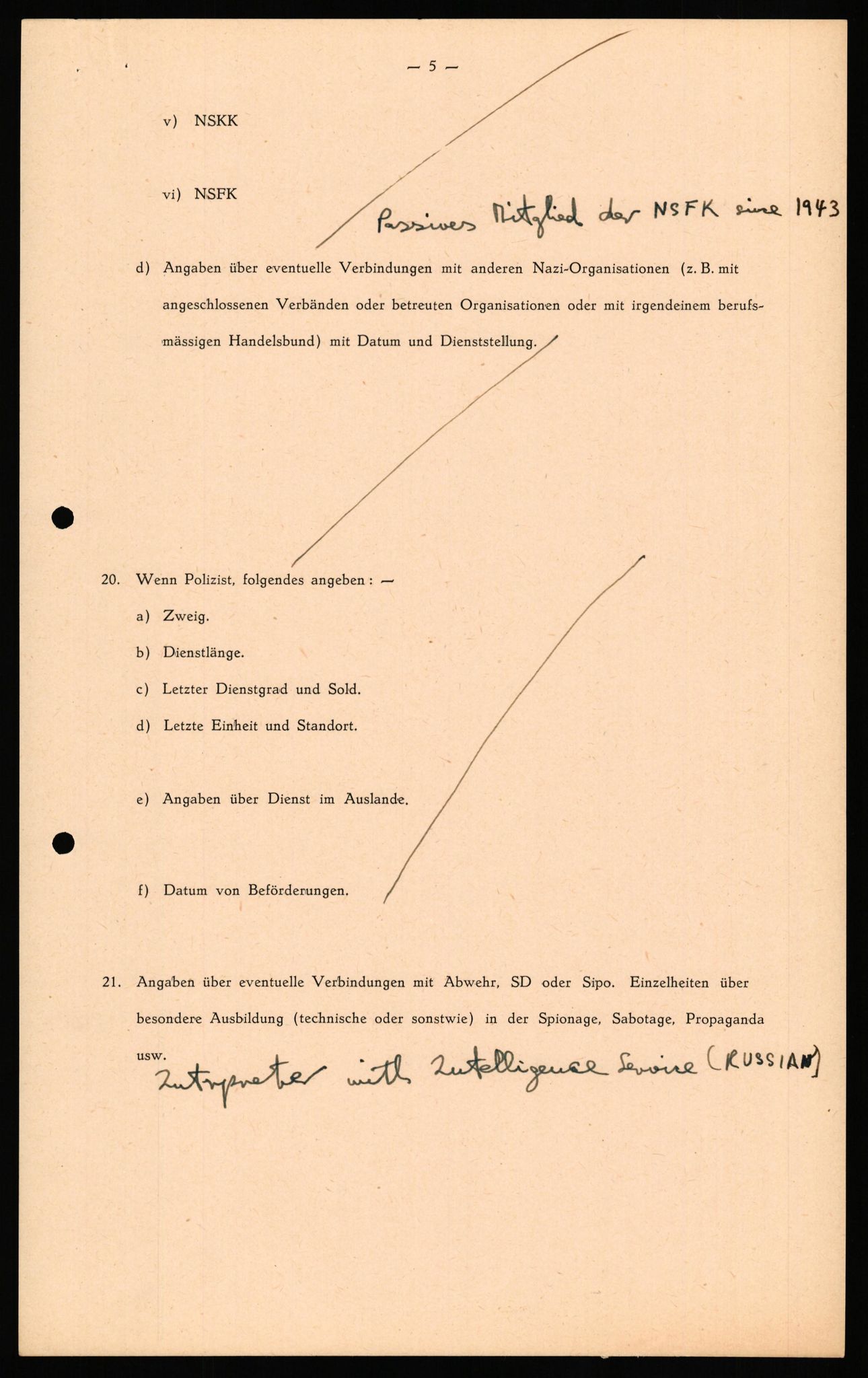 Forsvaret, Forsvarets overkommando II, AV/RA-RAFA-3915/D/Db/L0035: CI Questionaires. Tyske okkupasjonsstyrker i Norge. Tyskere., 1945-1946, p. 125