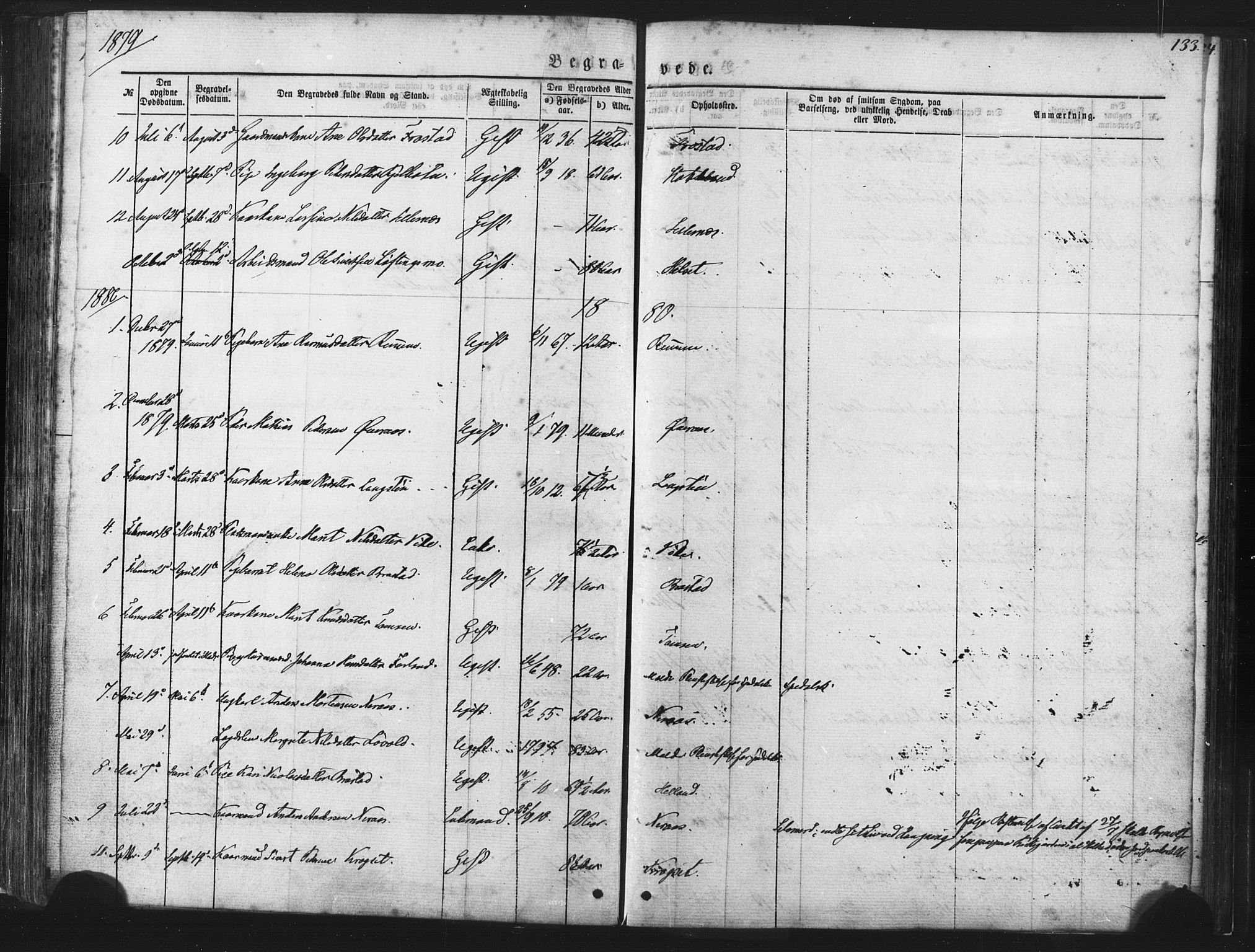 Ministerialprotokoller, klokkerbøker og fødselsregistre - Møre og Romsdal, AV/SAT-A-1454/539/L0530: Parish register (official) no. 539A03, 1872-1886, p. 133